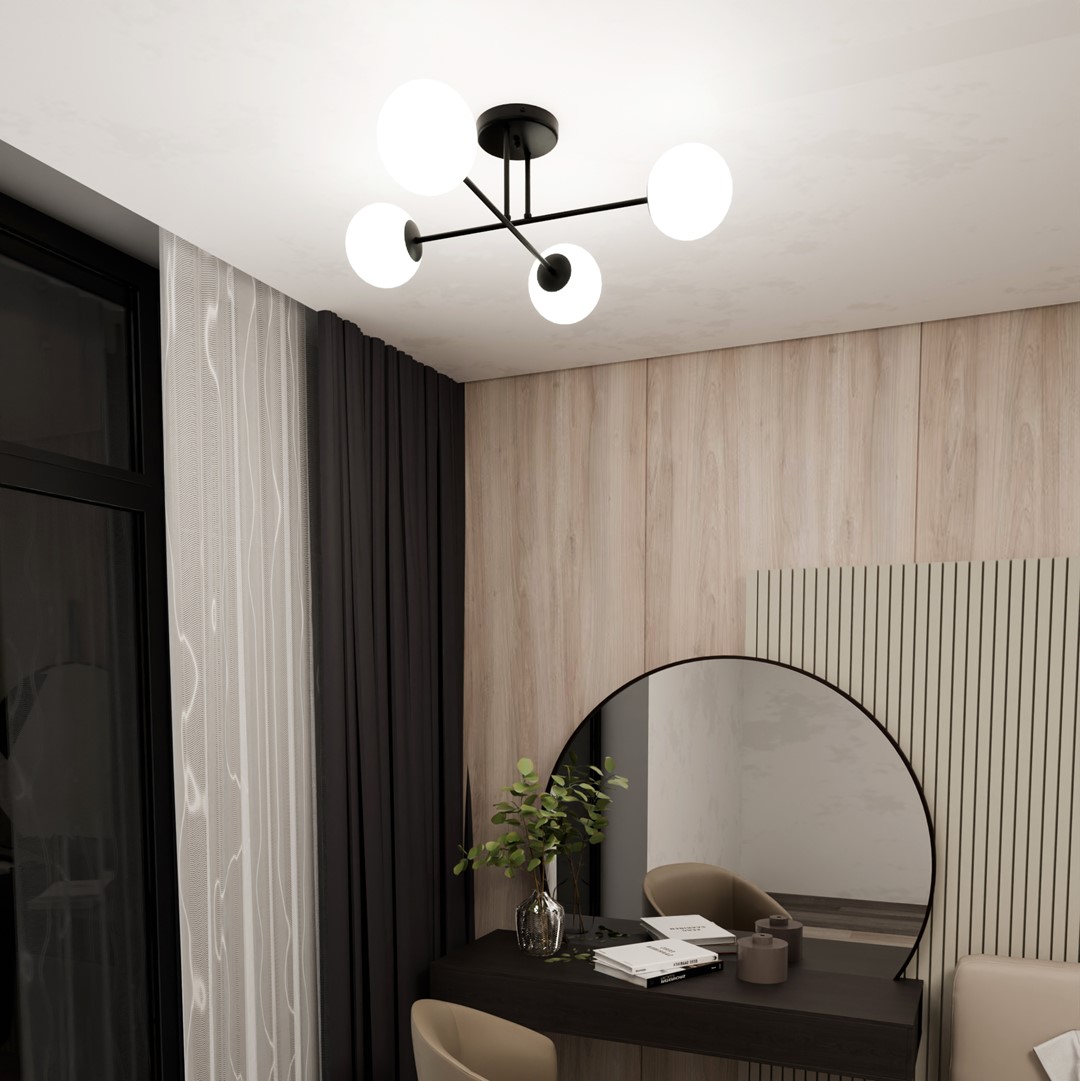 Lampa sufitowa ROMA Czarny 1232/4 - 1232/4