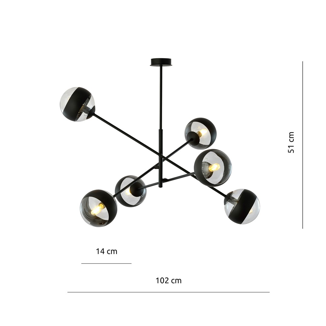 Lampa wisząca LINEAR Czarny 1168/6 - 1168/6