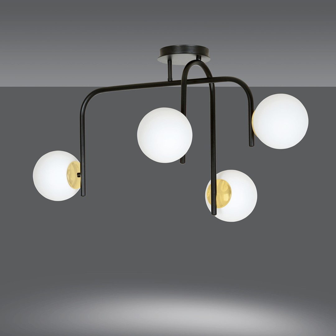 Lampa sufitowa RAGNAR Czarny/Złoty 1032/4B - 1032/4B