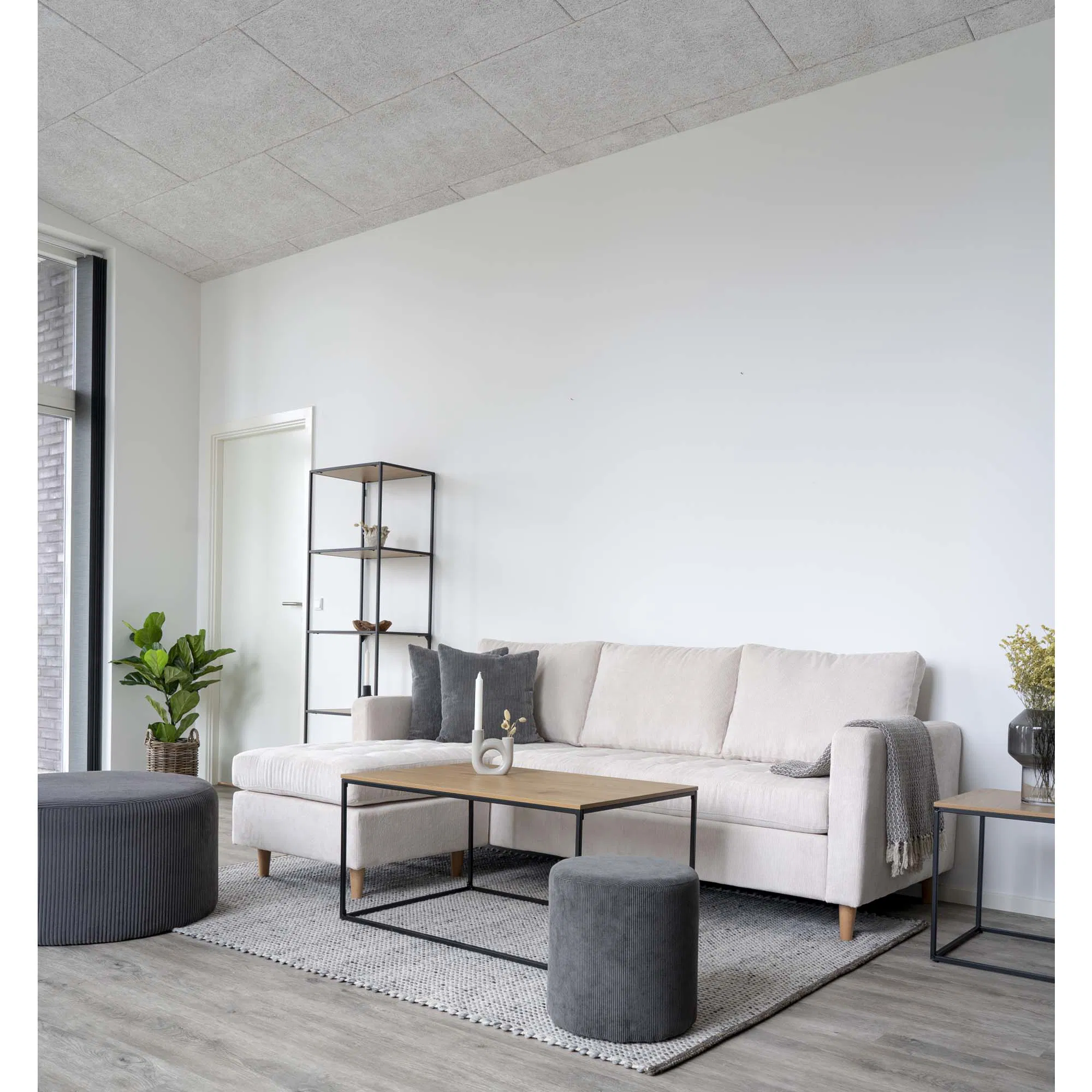 Stolik kawowy prostokątny VITA 60x90x45 cm - efekt drewna - 2101500
