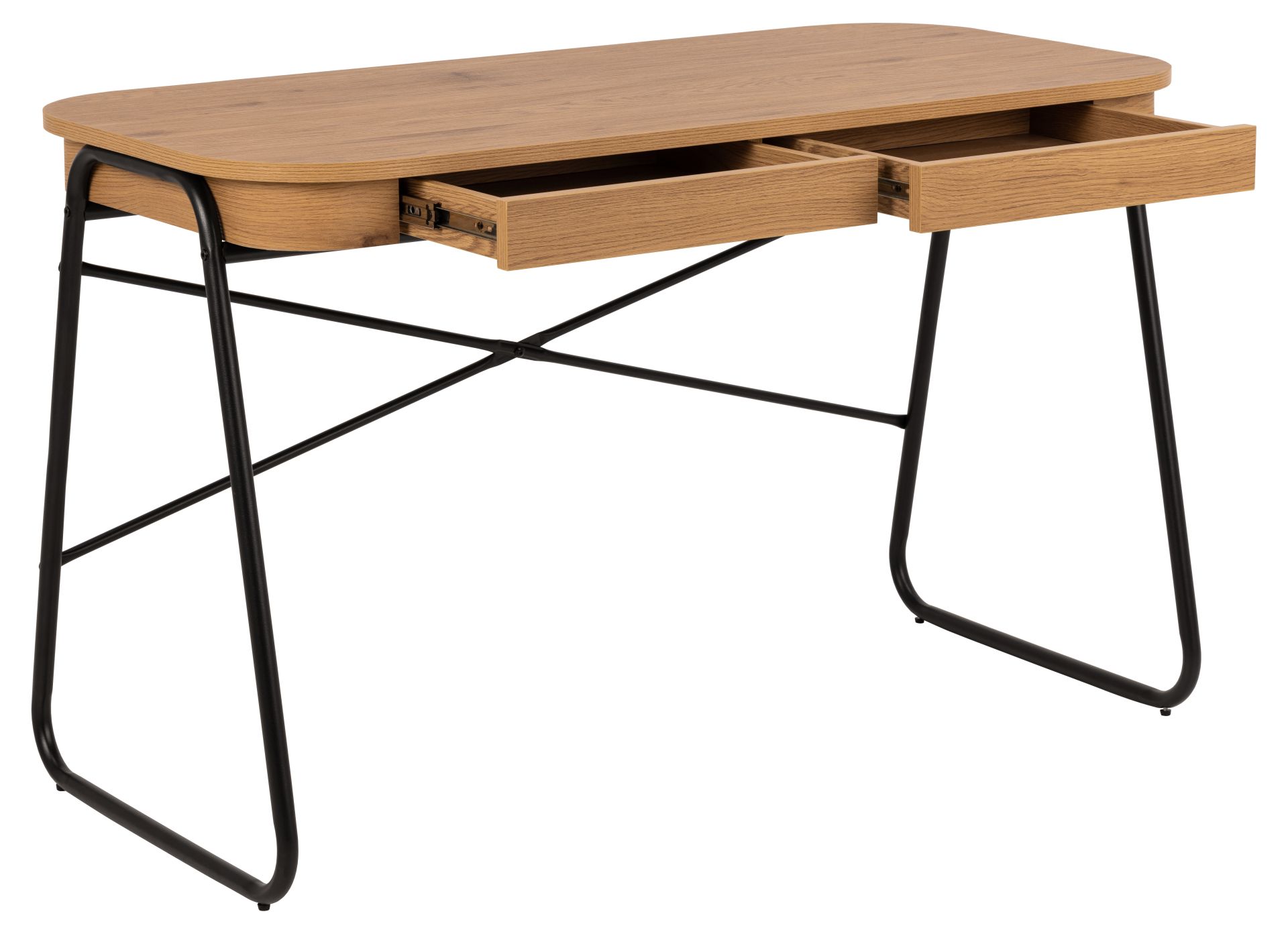 Biurko z 2 szufladami BLUETON 60x120 cm Naturalny, Czarny - 0000103752