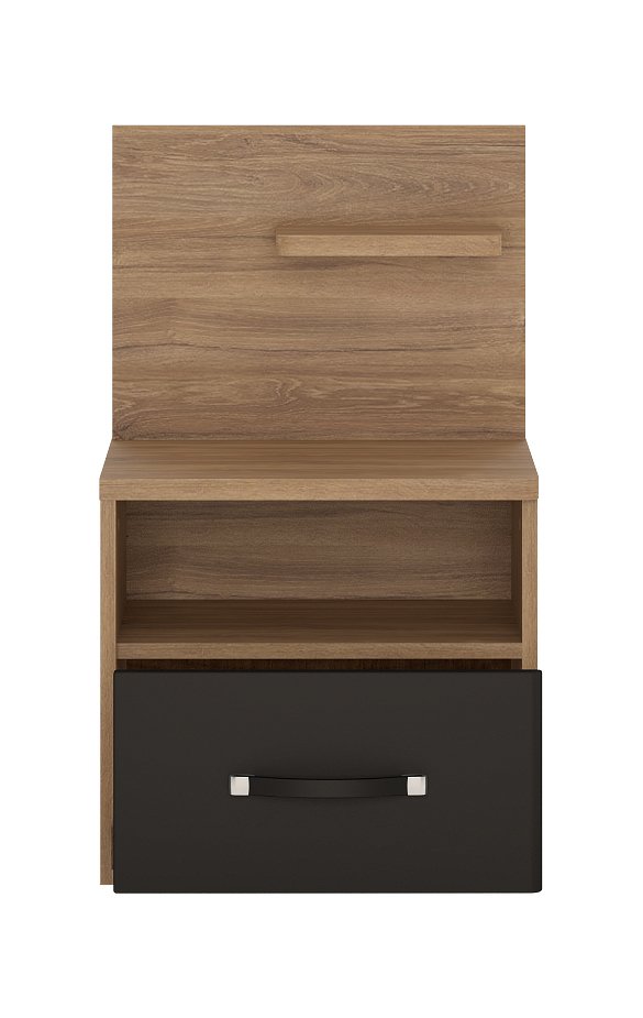 Szafka nocna z 1 szufladą MONACO MOAK02P Stirling Oak, Czarny Mat - 6003005003010