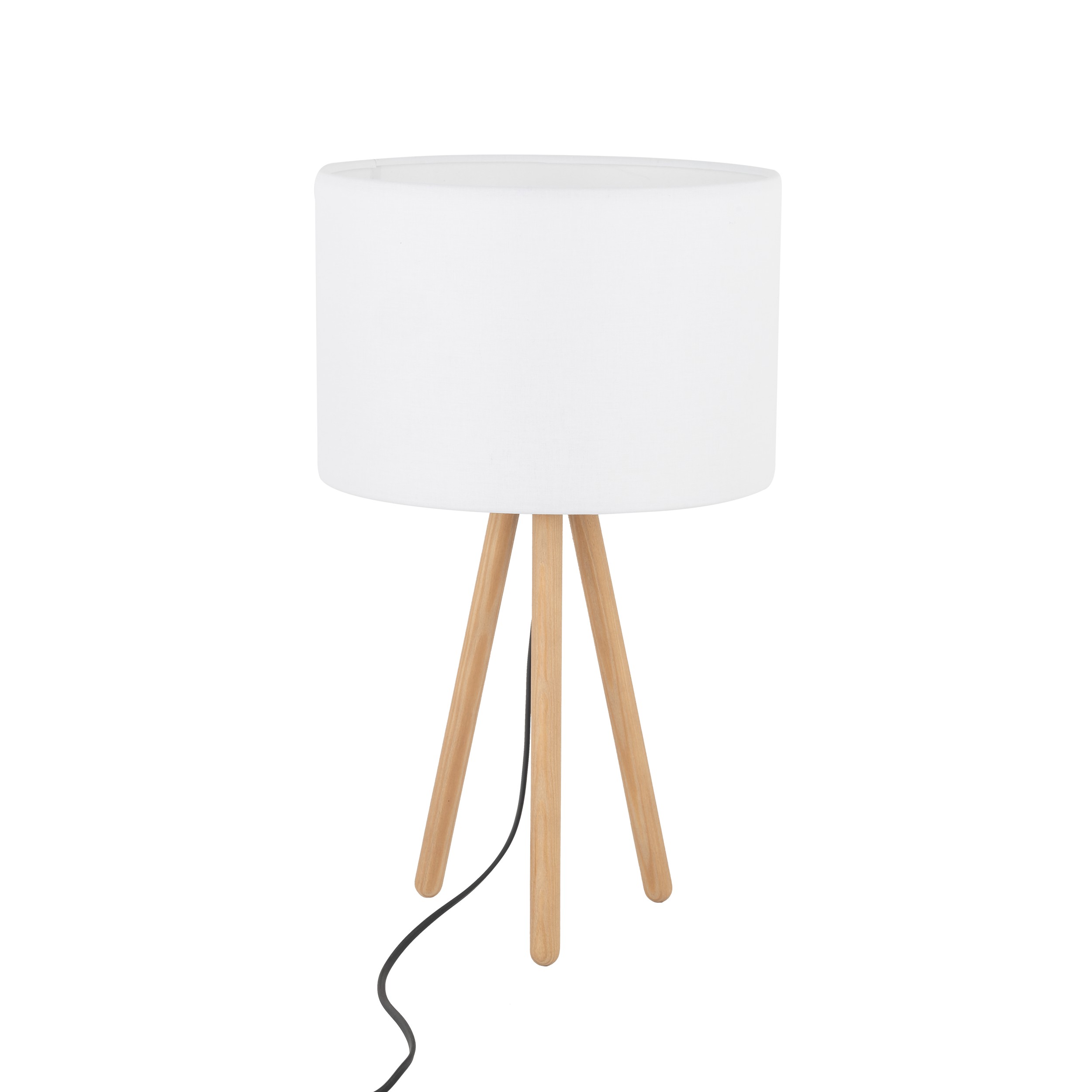 Lampka nocna TOKYO biała na jasnych drewnianych nogach 52x30cm - TK_5290