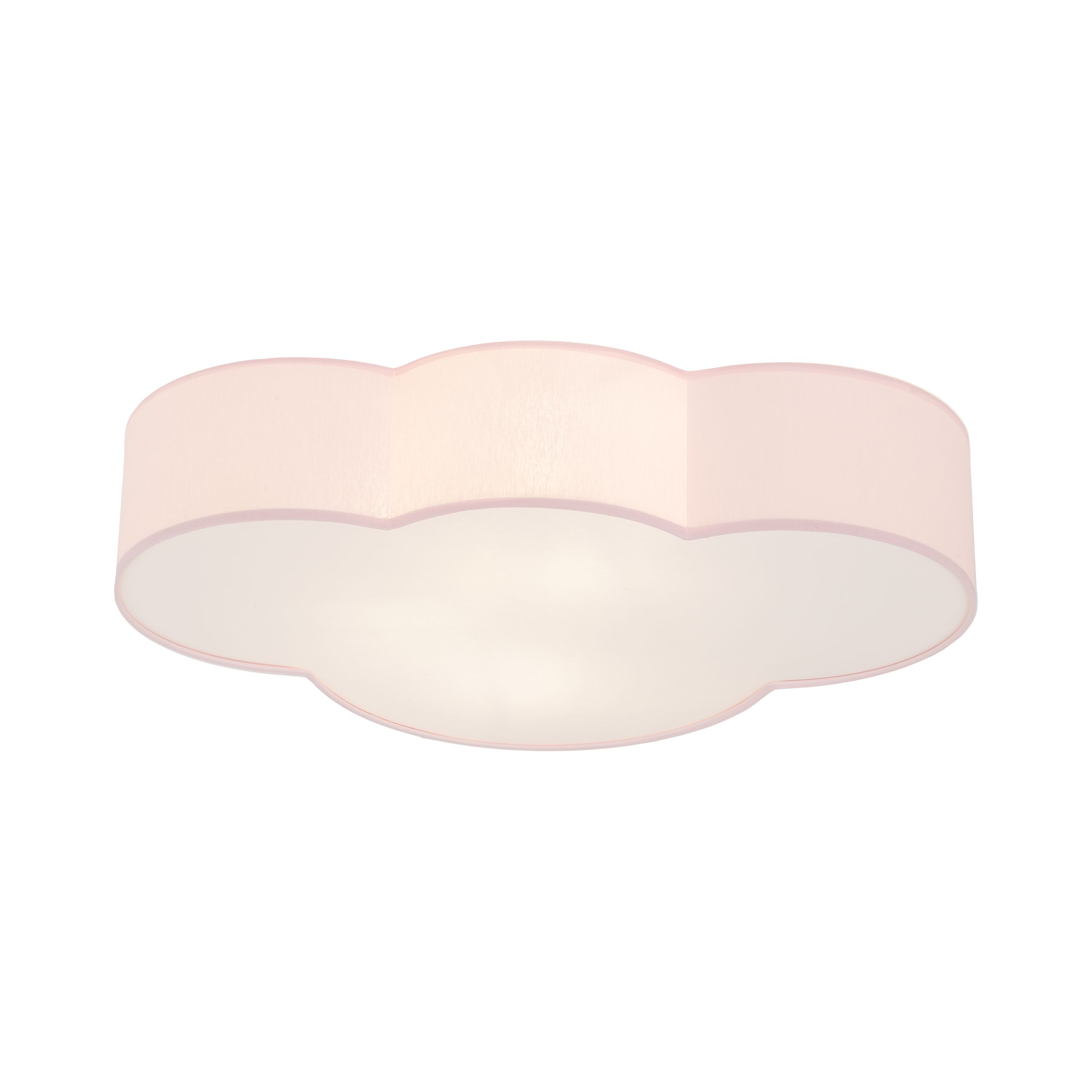 Plafon / Kinkiet CLOUD różowy z tkaniny z białym kloszem w kształcie chmury 62x45x13cm - TK_6072