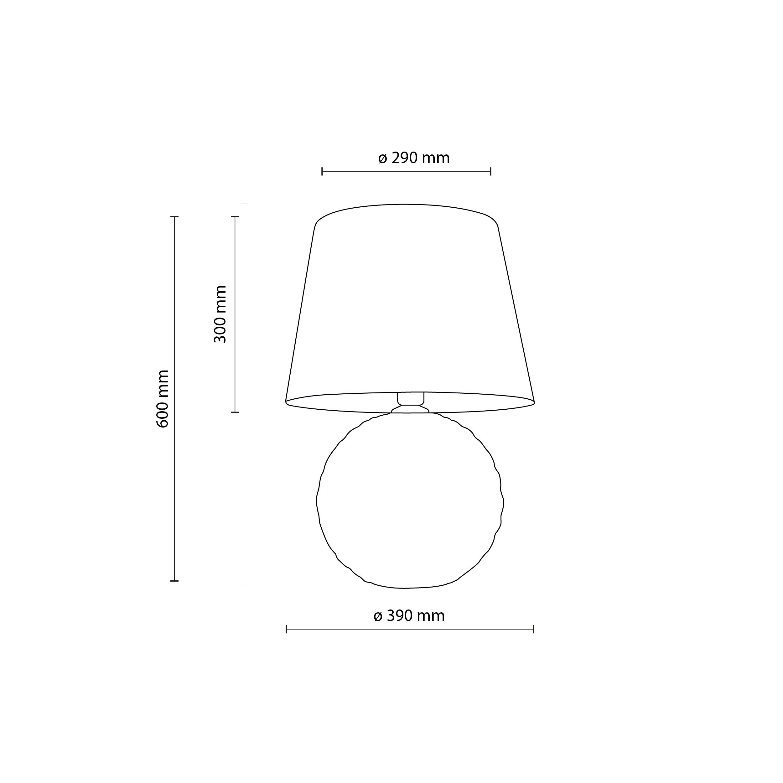 Lampka nocna SANTANA czarna 60x38cm - TK_16047