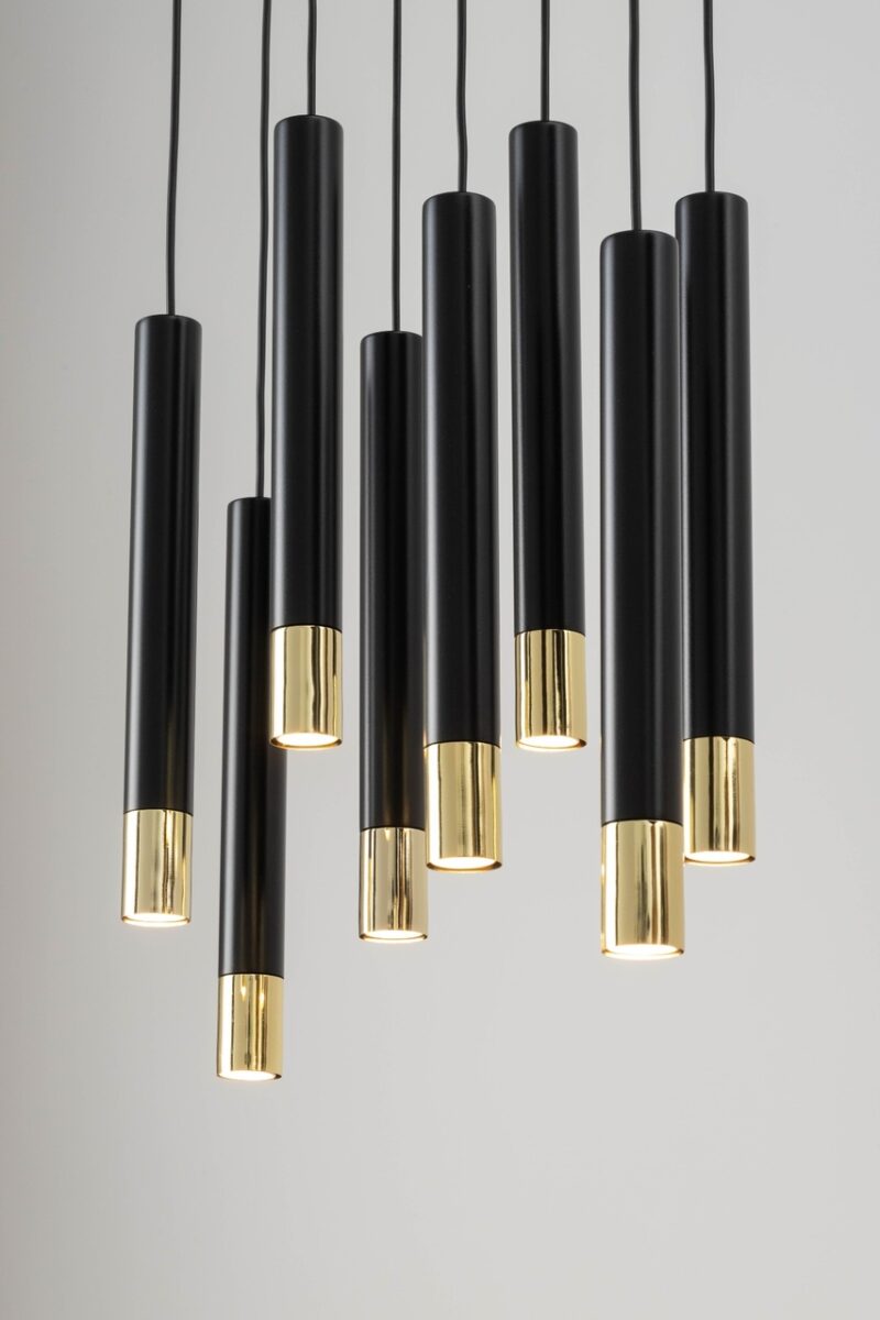 SOPEL GRAND 8 czarny/złoty lampa wisząca - SI_33398