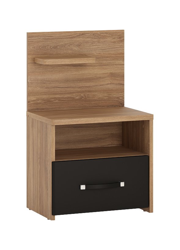 Szafka nocna z 1 szufladą MONACO MOAK02L Stirling Oak, Czarny Mat - 6003005003012