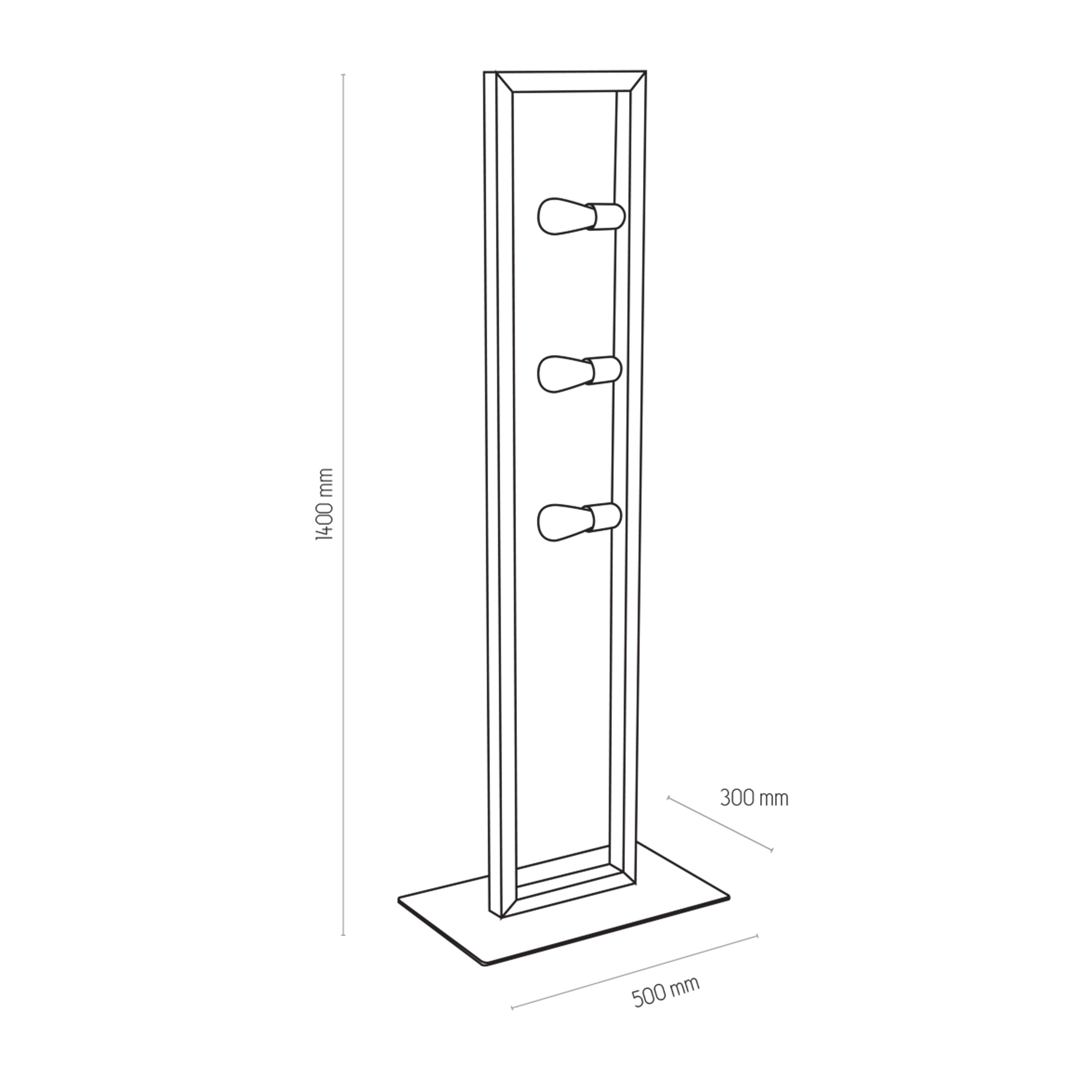 Lampa podłogowa METRO czarna na drewnianej ramie 140x50x30cm - TK_5022