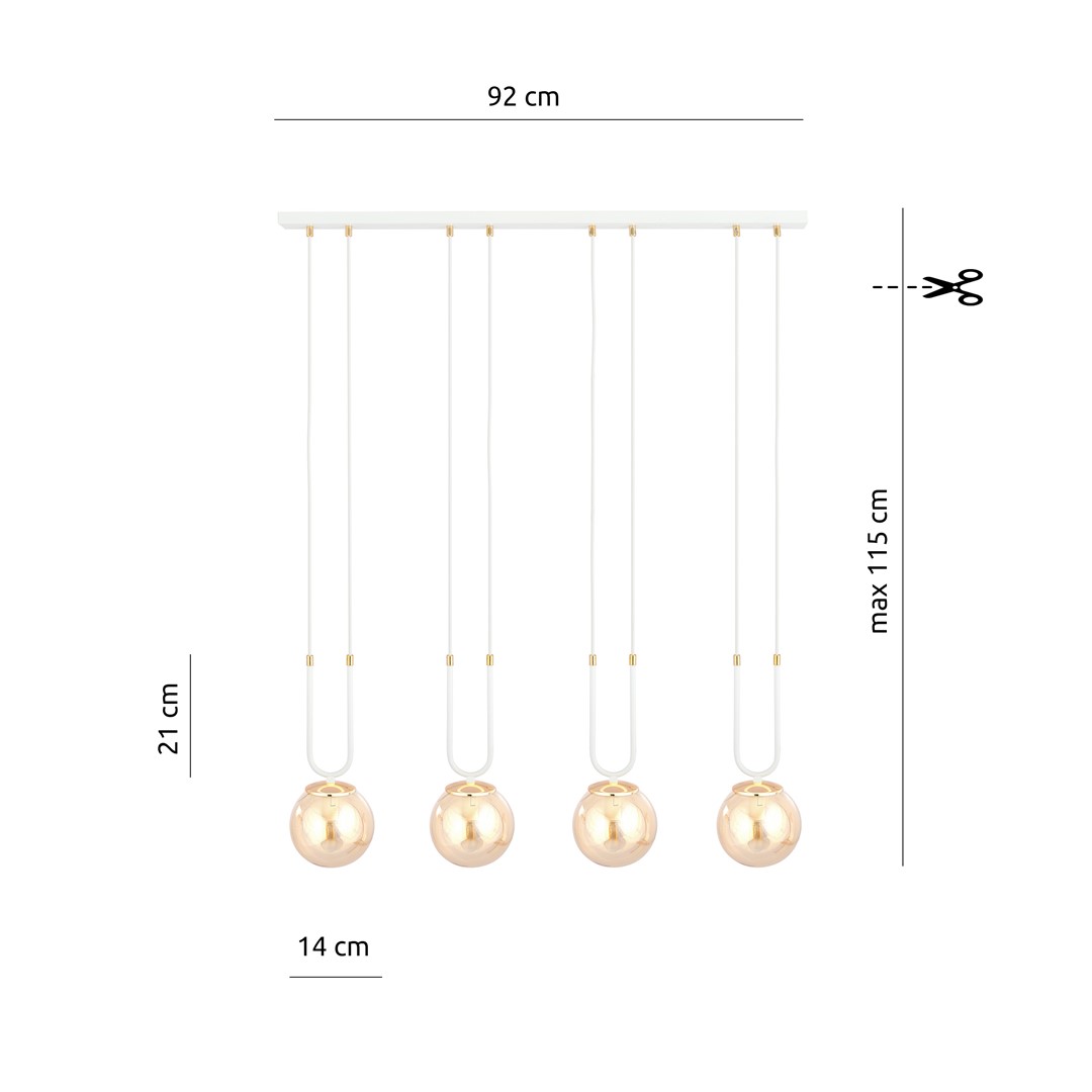 Lampa wisząca GLAM Biały 1117/4 - 1117/4