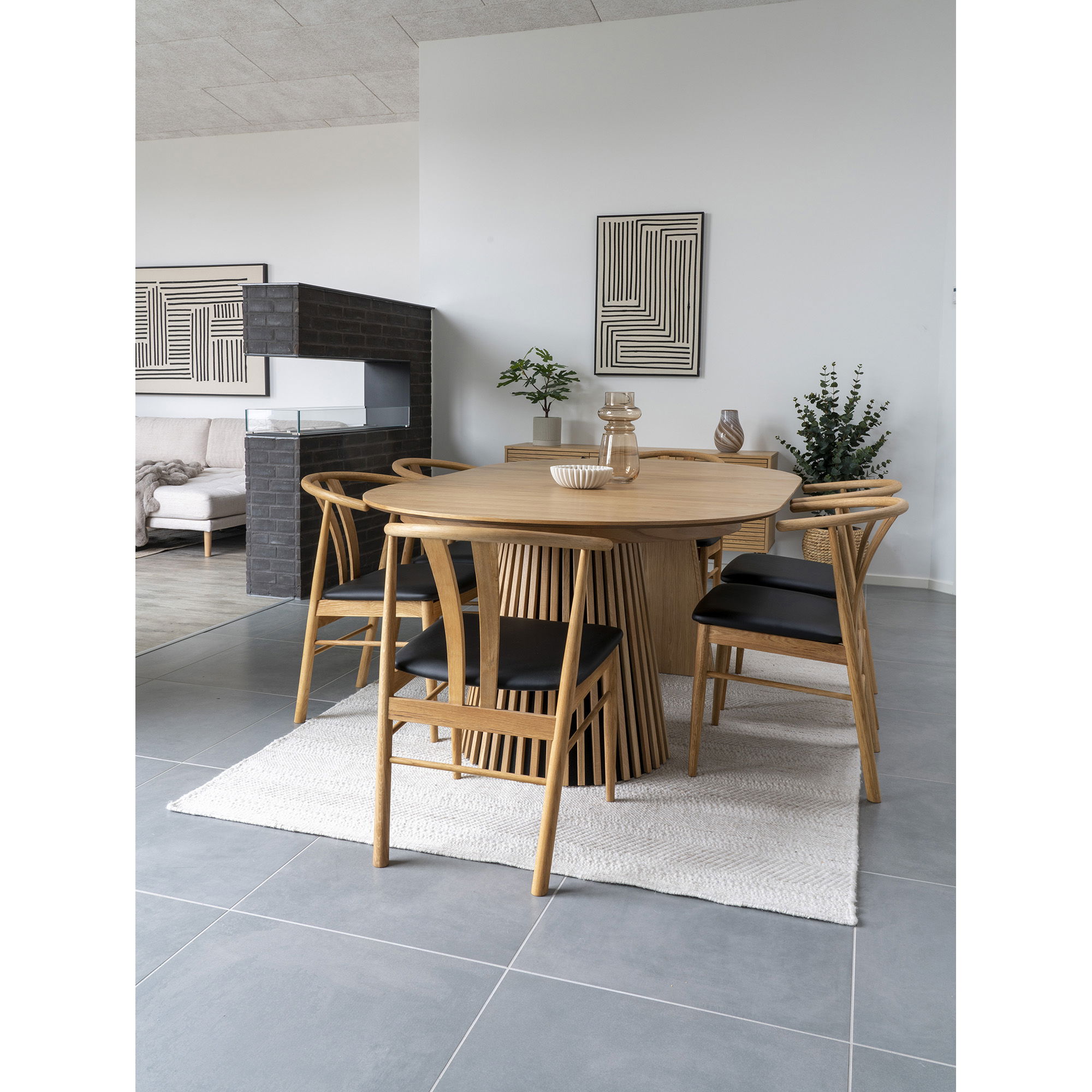 Stół rozkładany OSAKA okrągły (3 płyty przedłużające FI120-160-200-240 cm) - dąb naturalny - 2202990