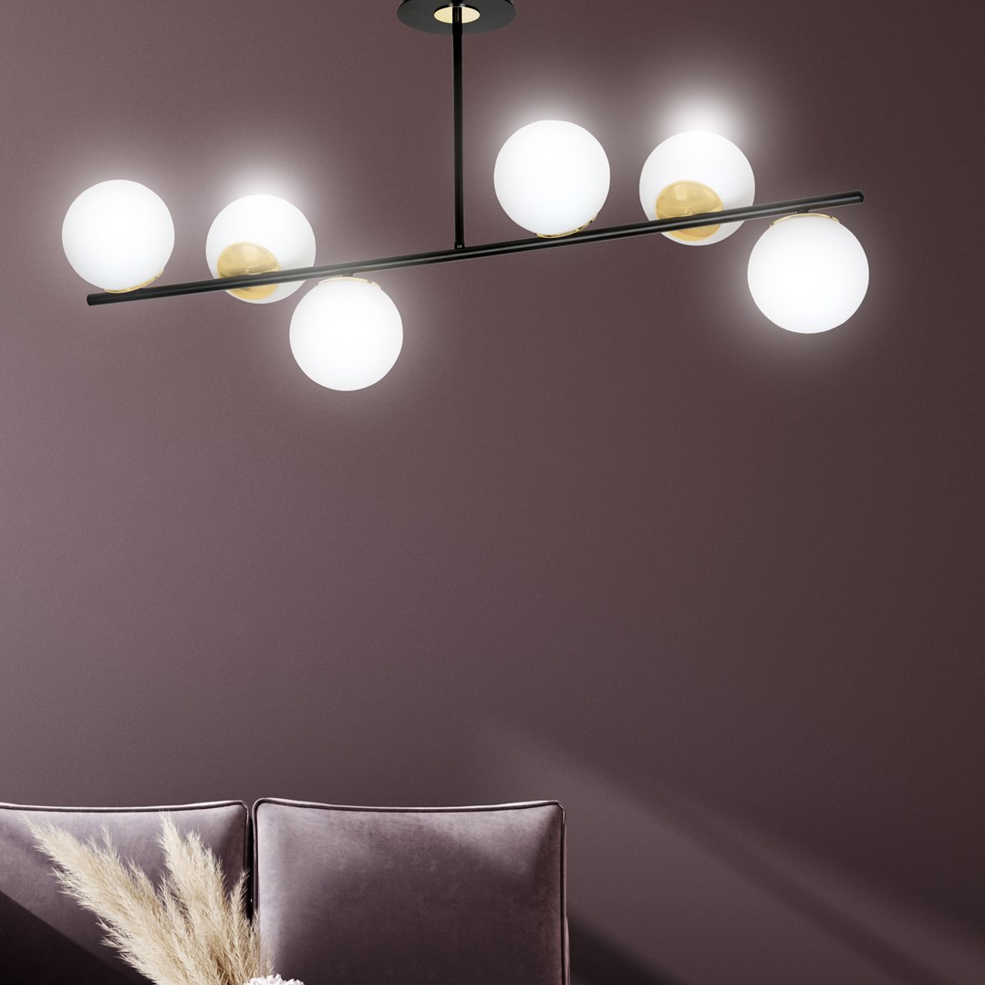 Lampa sufitowa FLOKI Czarny/Złoty 1022/6 - 1022/6