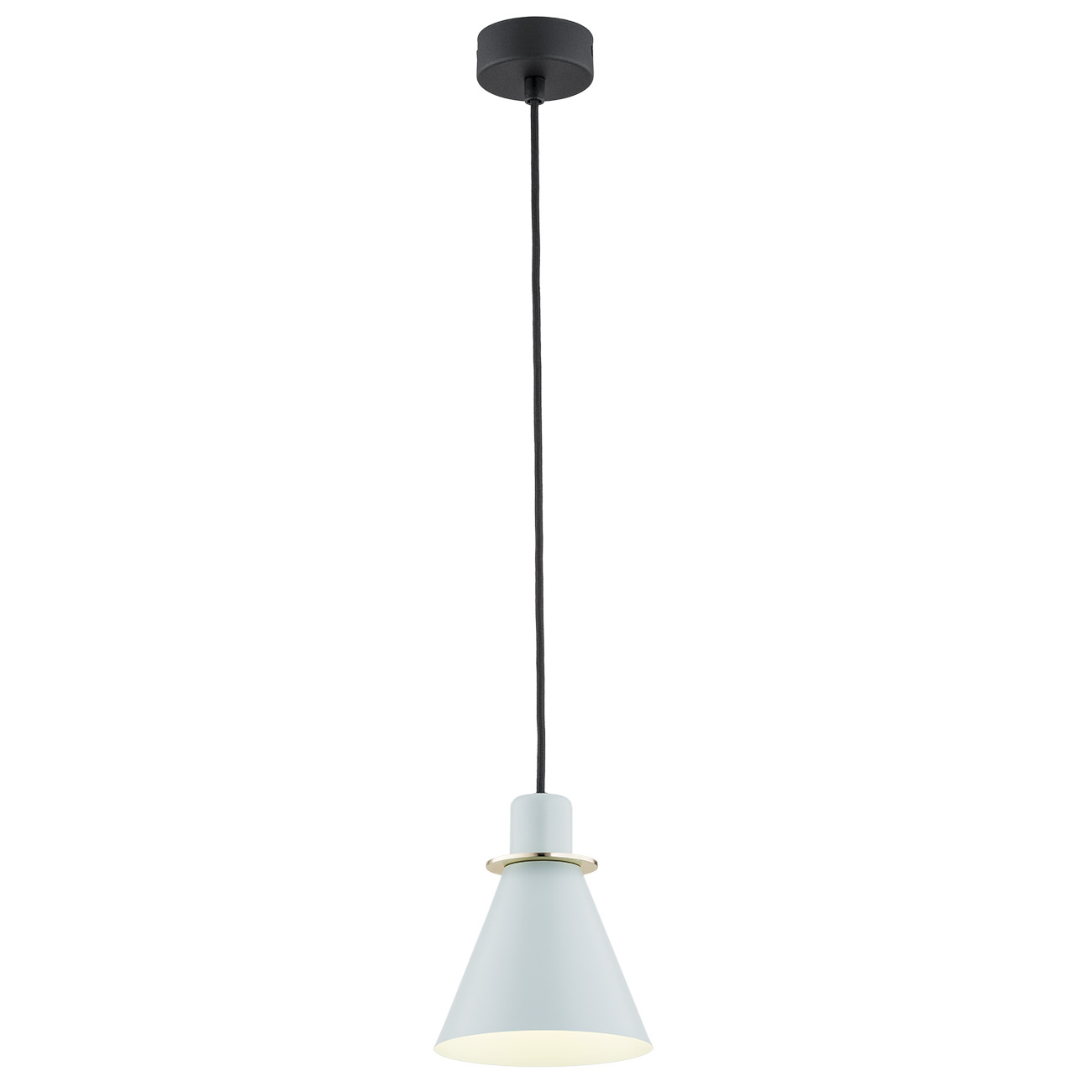 Lampa wisząca BEVERLY błękit mosiądz na czarnej podstawie i przewodzie 100x14cm