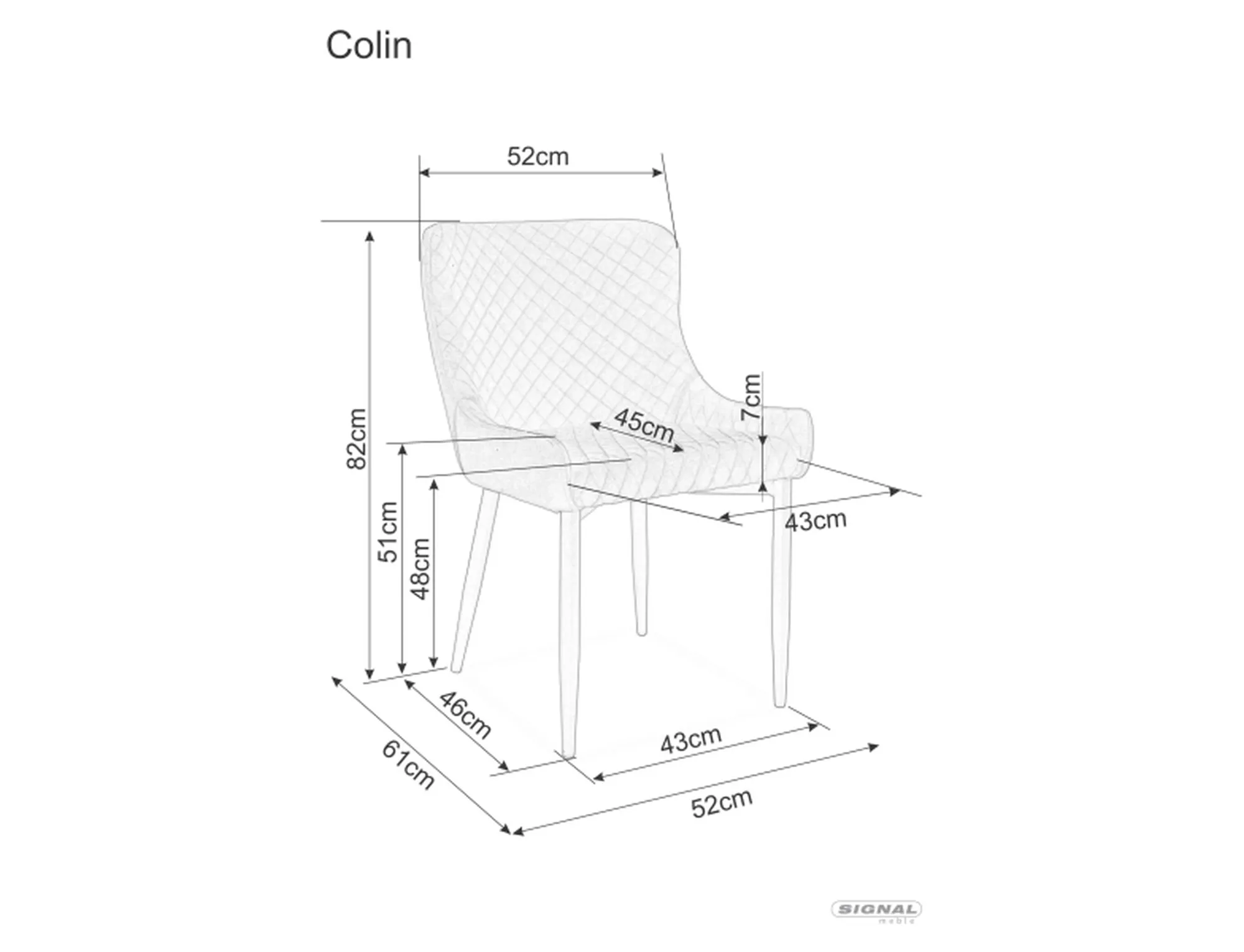 Krzesło Colin B Velvet szary - COLINBVCSZ