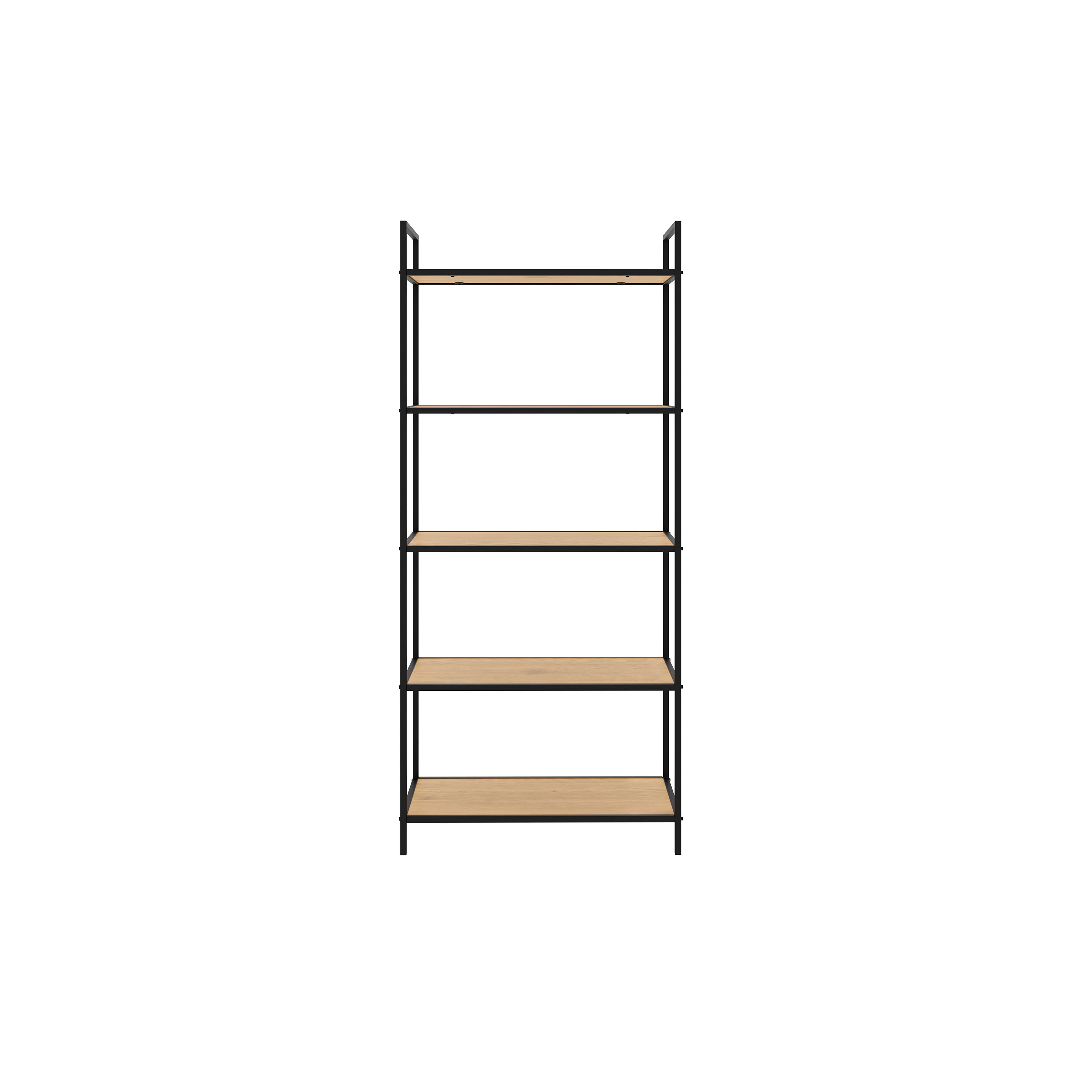 Regał niski ALTINO 70x156 cm - efekt drewna, czarny - UN_46860000