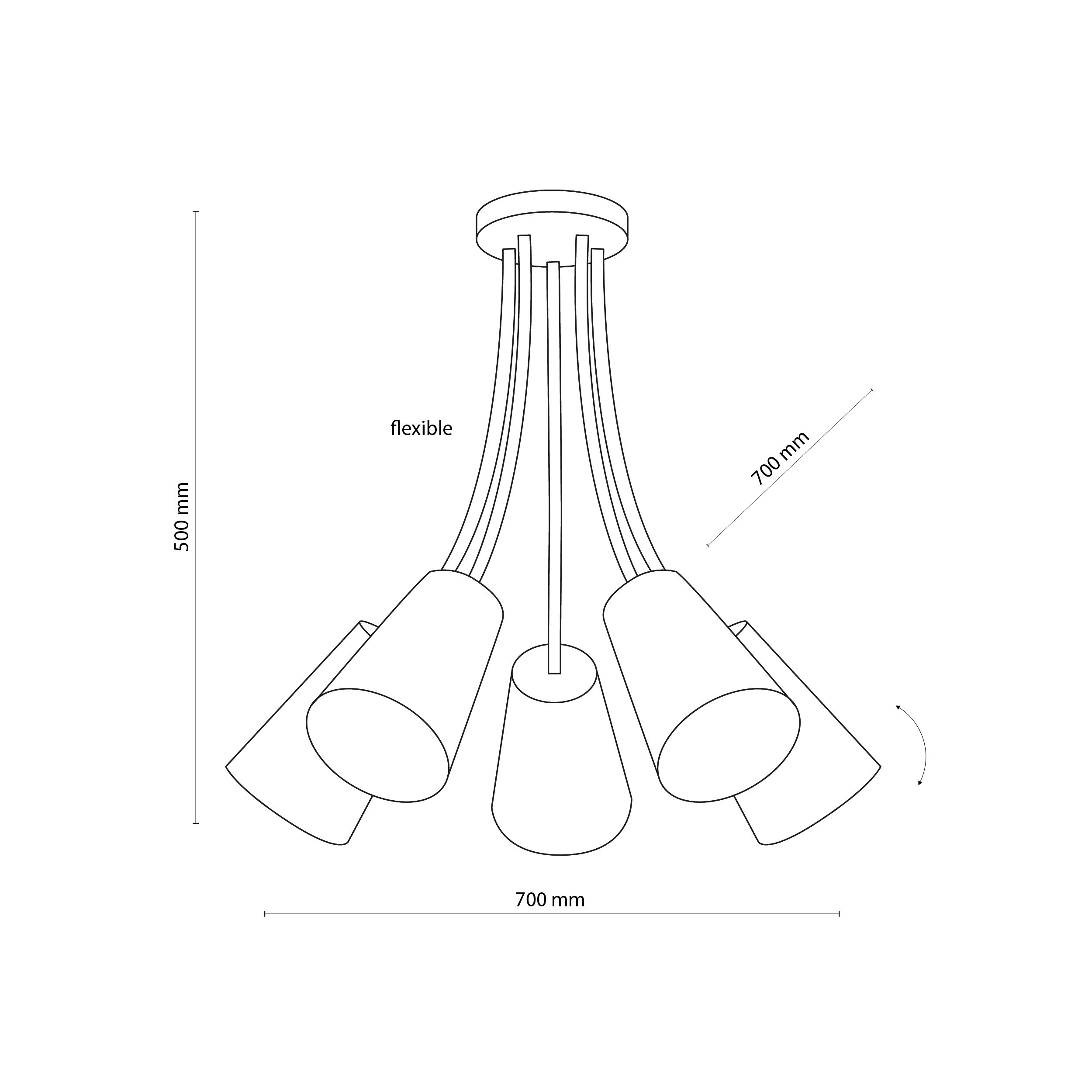 Lampa sufitowa WIRE KIDS biała z różnokolorowymi biały różowy szary kloszami regulowana 70x50cm - TK_6025