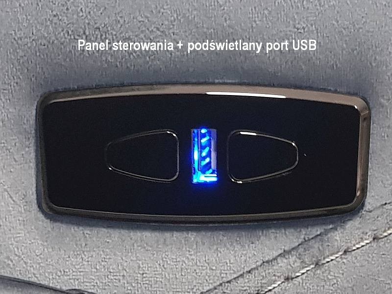 Fotel rozkładany NEPTUN VELVET aksamitny szary, elektryczny z USB Signal - NEPTUNVSZ