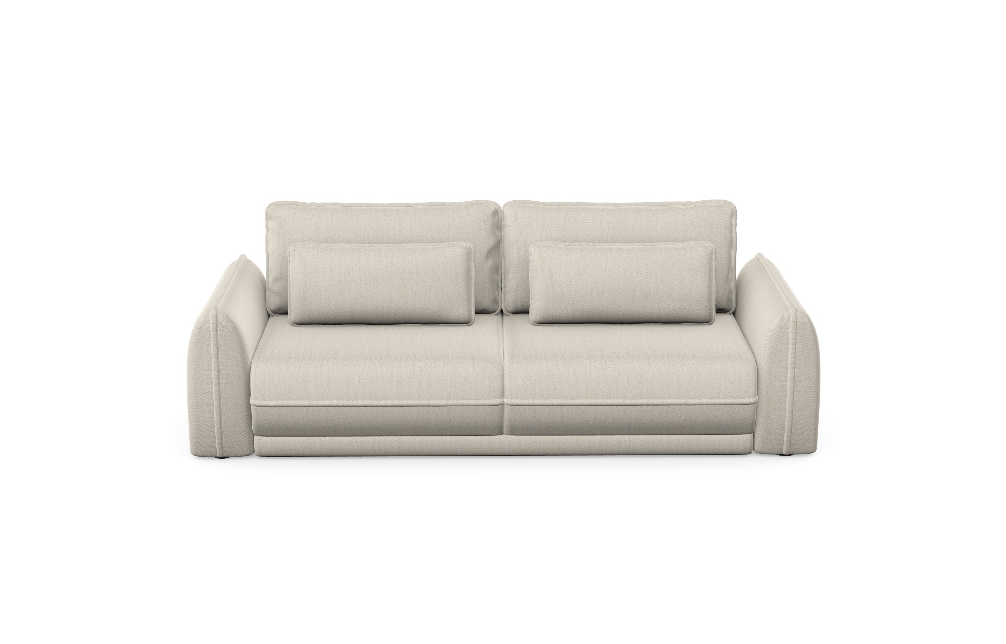 Sofa rozkładana MOJAVE z poduszkami - tkanina Modesto 492 - jasny beż - MOJAVE_SOF_MODESTO492
