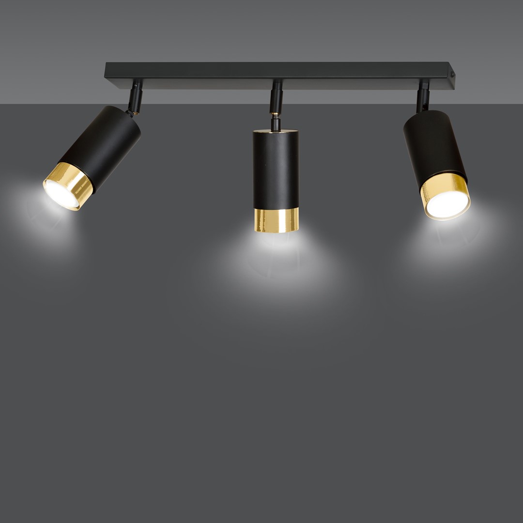 Lampa sufitowa  HIRO Czarny/Złoty 965/3 - 965/3