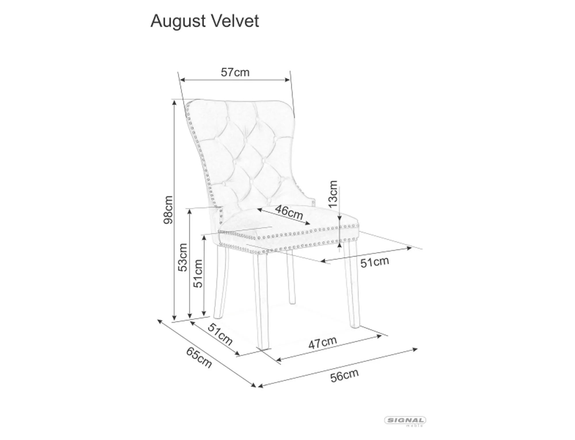 Krzesło August Velvet czarny - AUGUSTVCC19