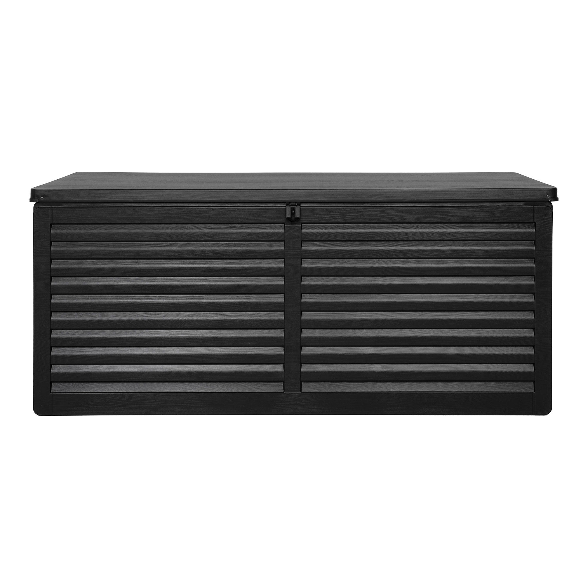 Skrzynia ogrodowa DUBROVNIK plastikowa 146x61x64 cm 490 L - czarna - 7801140