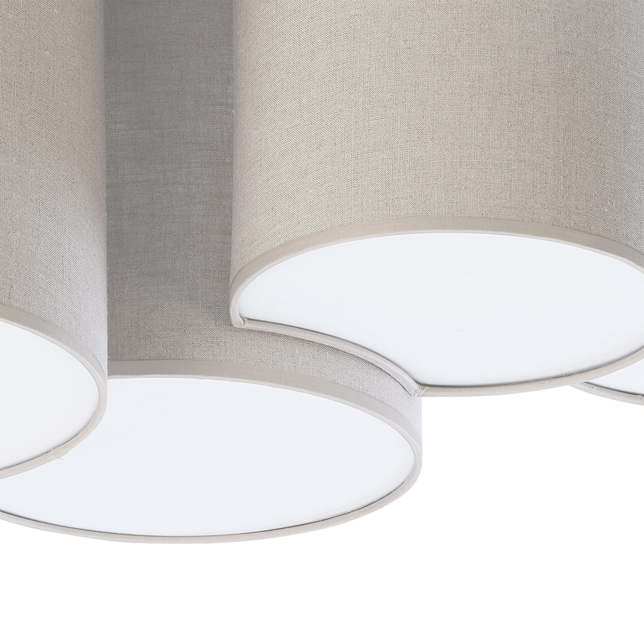 Lampa sufitowa MONA brązowa z tkaniny z białymi kloszami 81x47x30cm - TK_6593