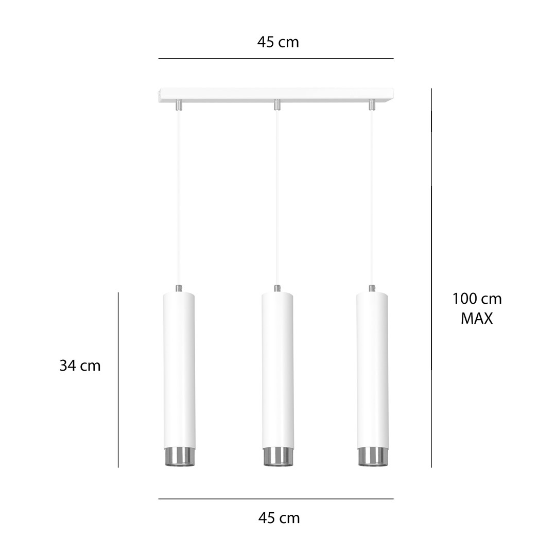 Lampa wisząca KIBO Biały/Chrom 641/3 - 641/3