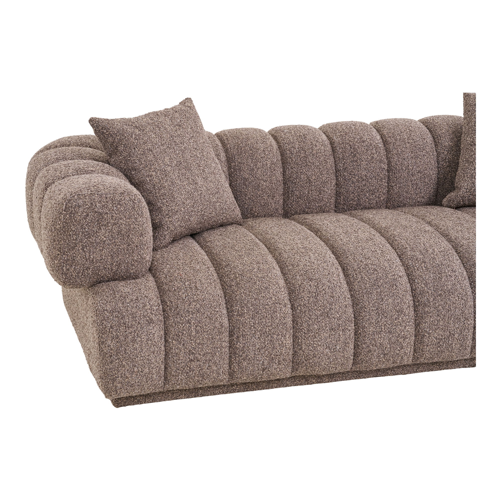 Sofa wypoczynkowa z 2 poduszkami AURORA z podłokietnikami brązowa - 1301352