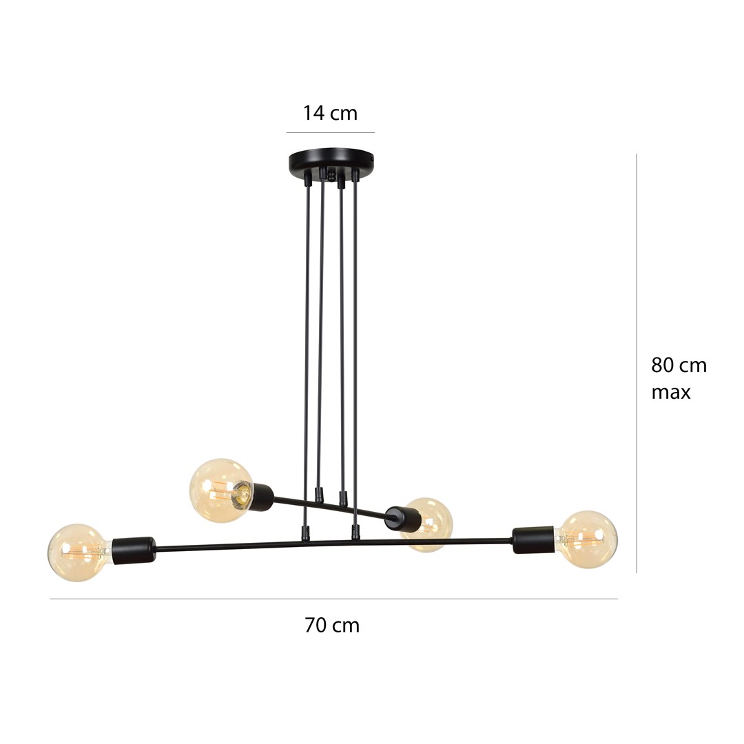 Lampa wisząca MULTIPO Czarny 696/4 - 696/4