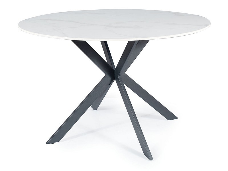Stół okrągły Talia Ø120 cm biało-czarny z efektem marmuru Signal