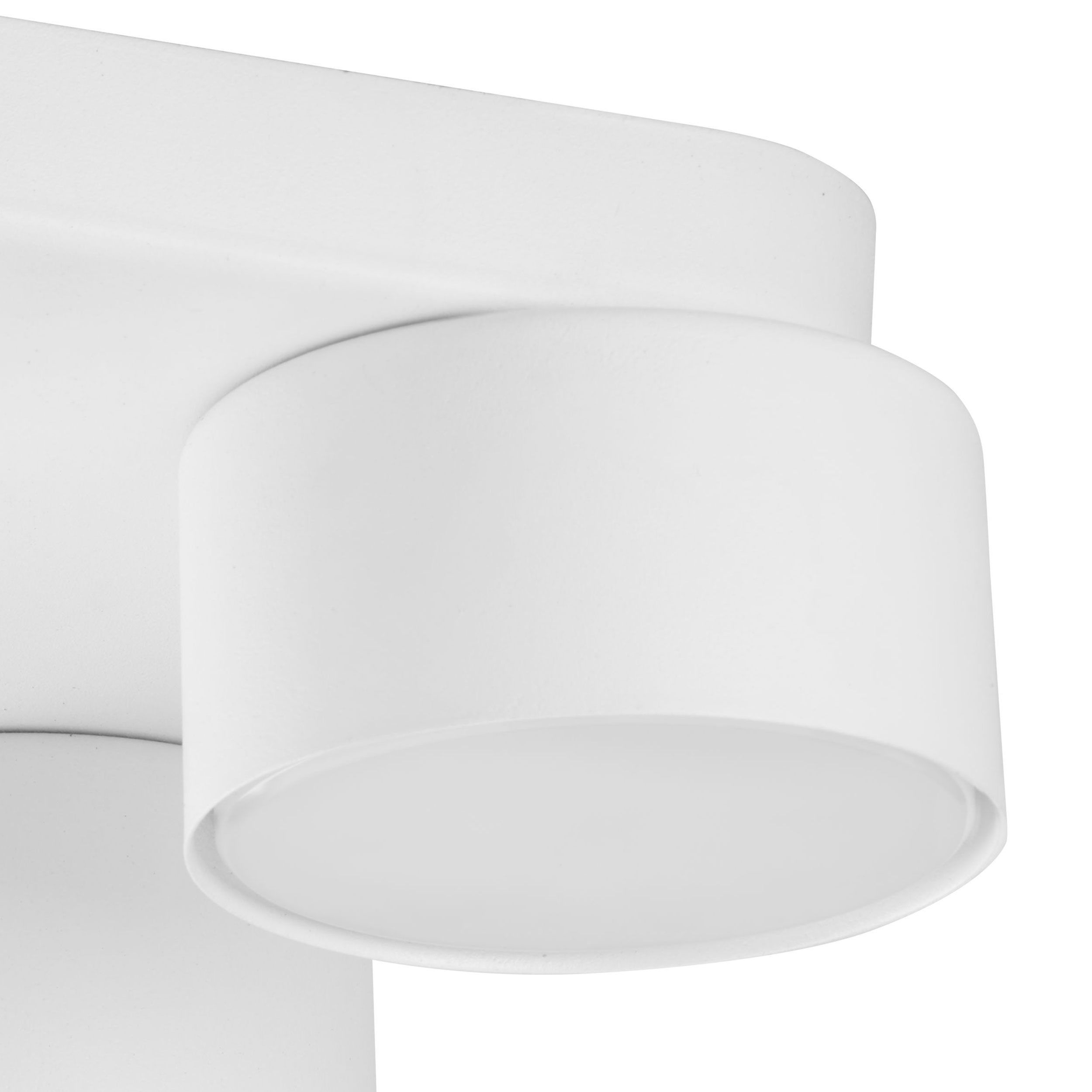 Lampa sufitowa SPACE biała na prostokątnej podstawie okrągłe 4 klosze 22x6cm - TK_3393