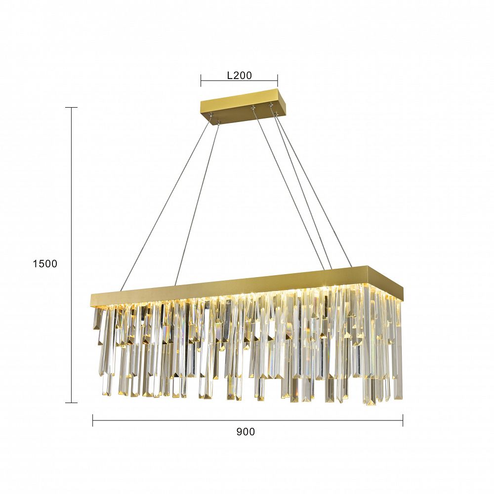 Lampa wisząca LAURET - prostokątna LED - 6208-0115