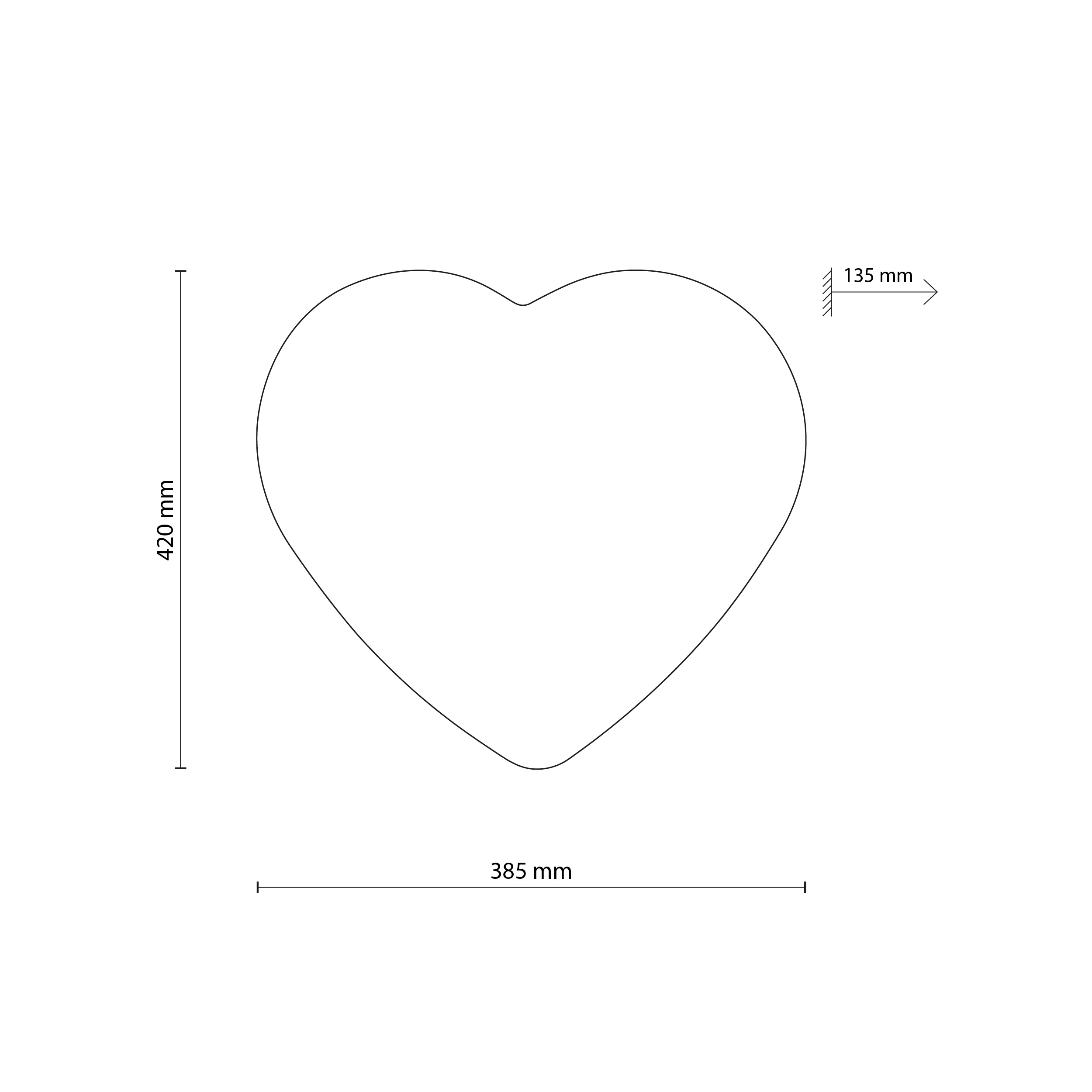 Kinkiet HEART niebieski z bialym kloszem w kształcie serca 42x38x13cm - TK_5924