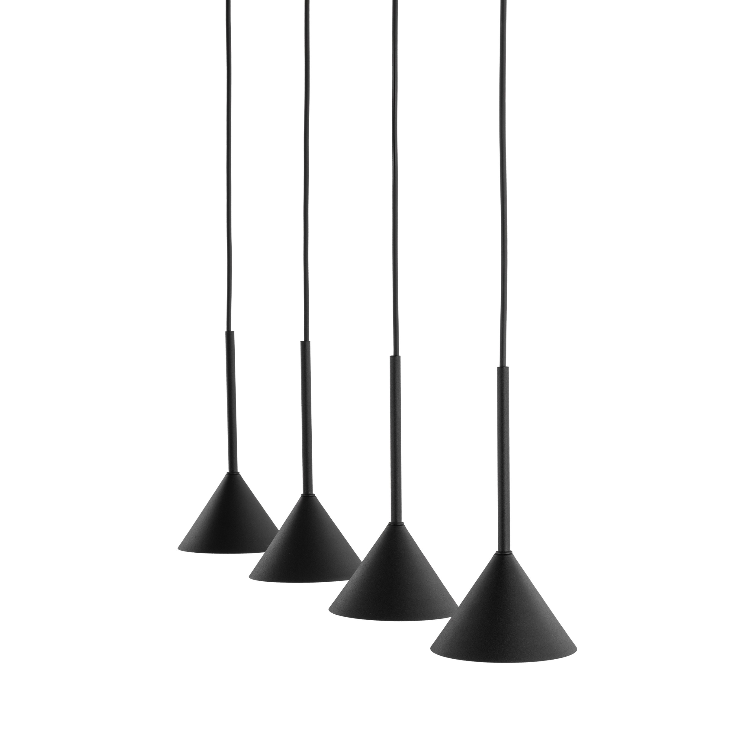 Lampa wisząca CONO czarna na metalowej listwie 90x75x12cm - TK_10305