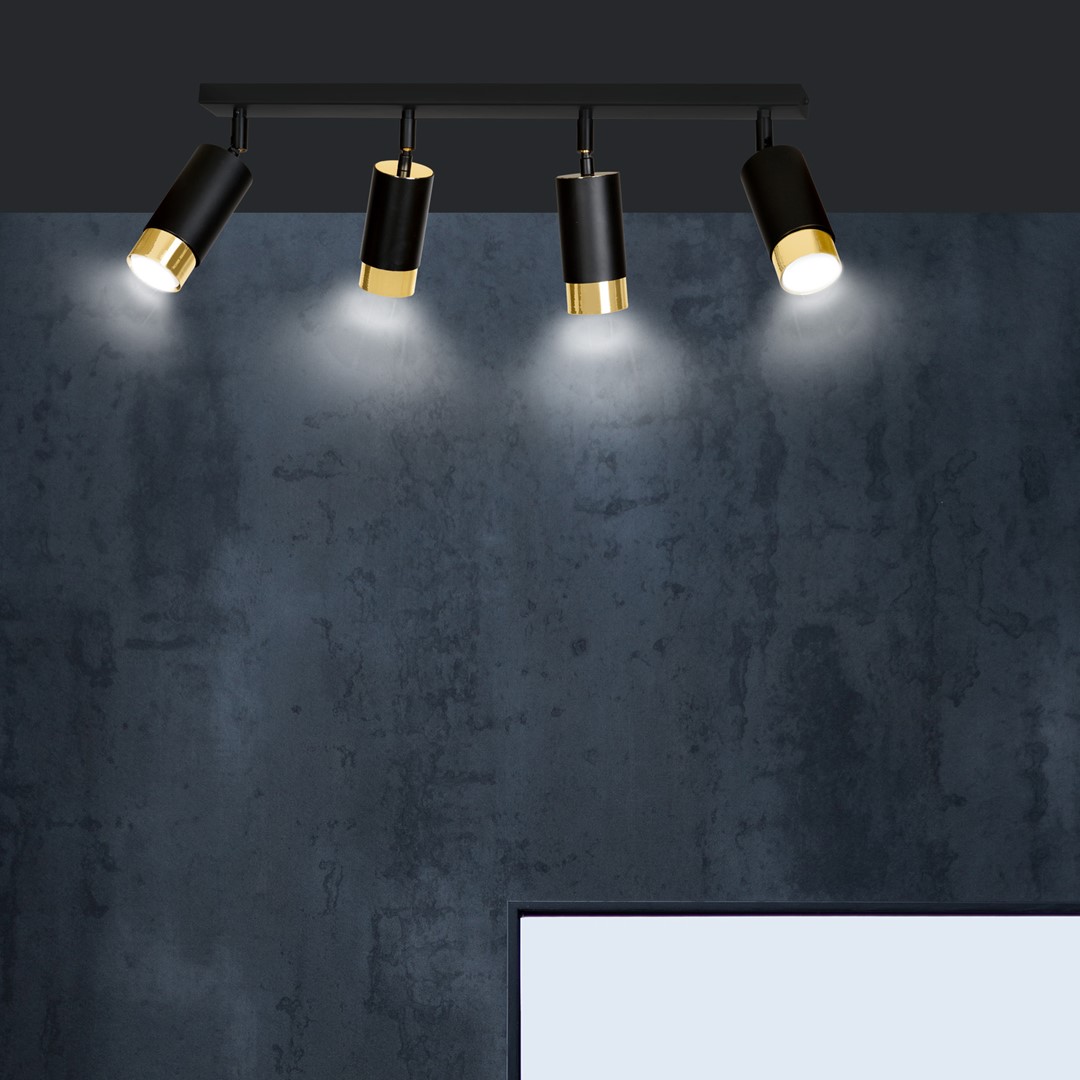 Lampa sufitowa HIRO Czarny/Złoty 965/4 - 965/4