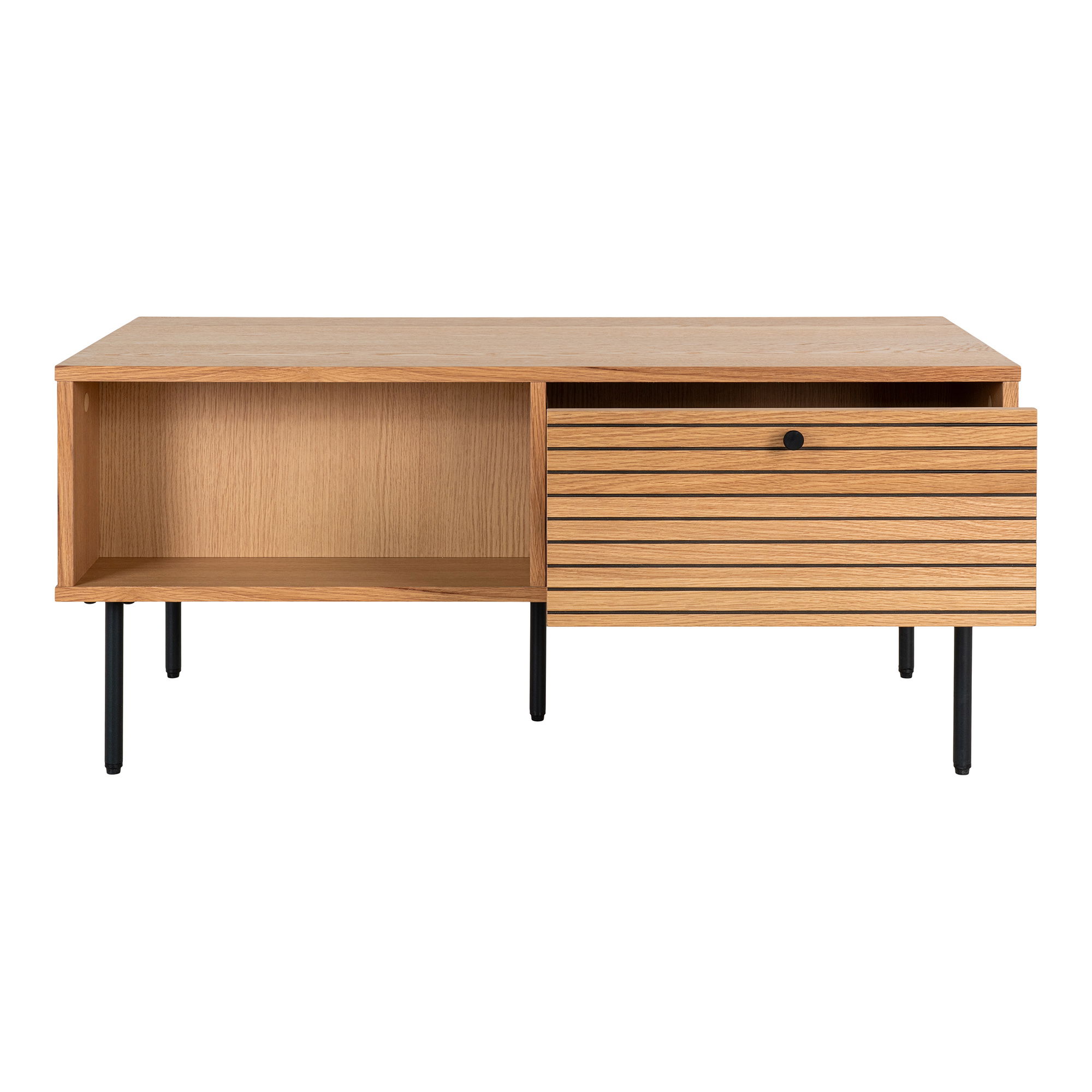 Kyoto Stolik kawowy KYOTO z 2 szufladami 50x100 cm - naturalny, czarny - 2102050