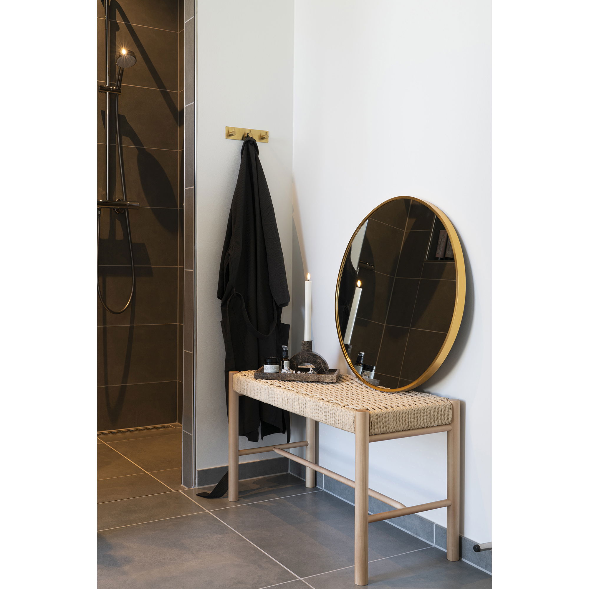 Lustro ścienne okrągłe MADRID fi60 cm - złoty - 4001450