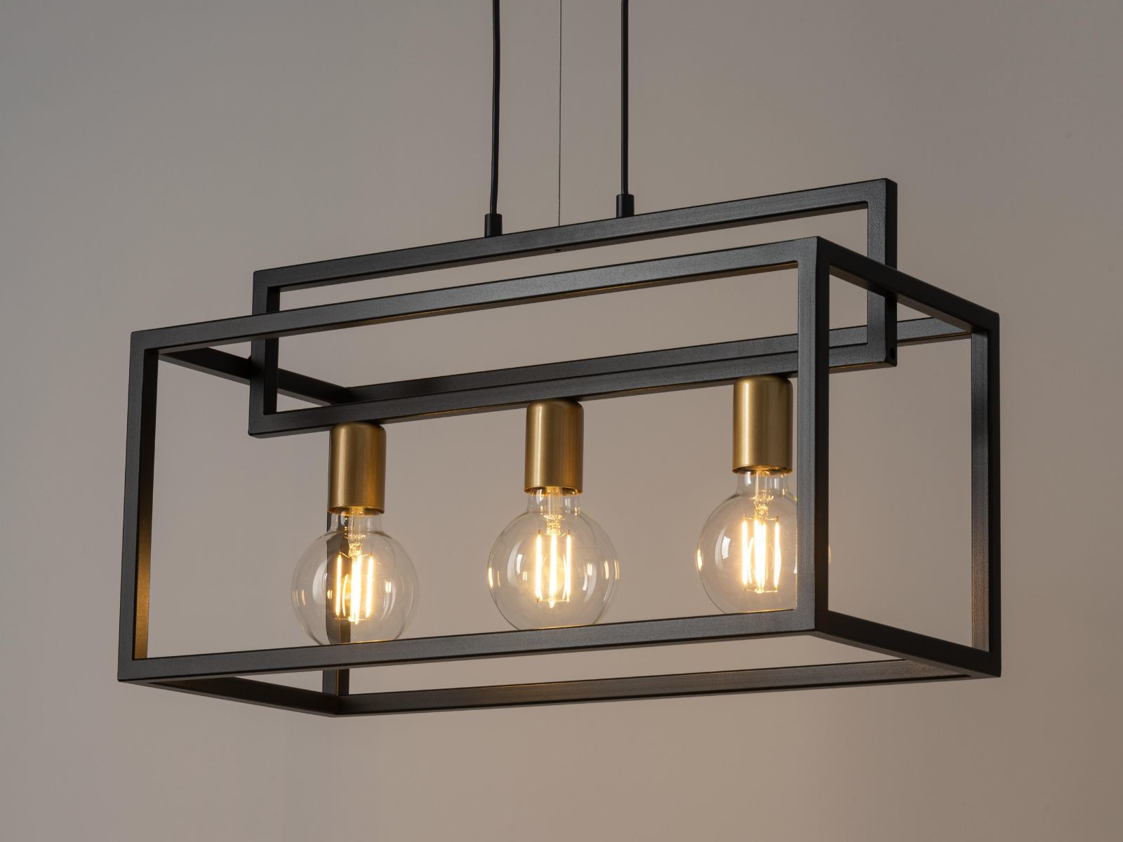 VIGO 3 czarny/złoty lampa wisząca - SI_32441