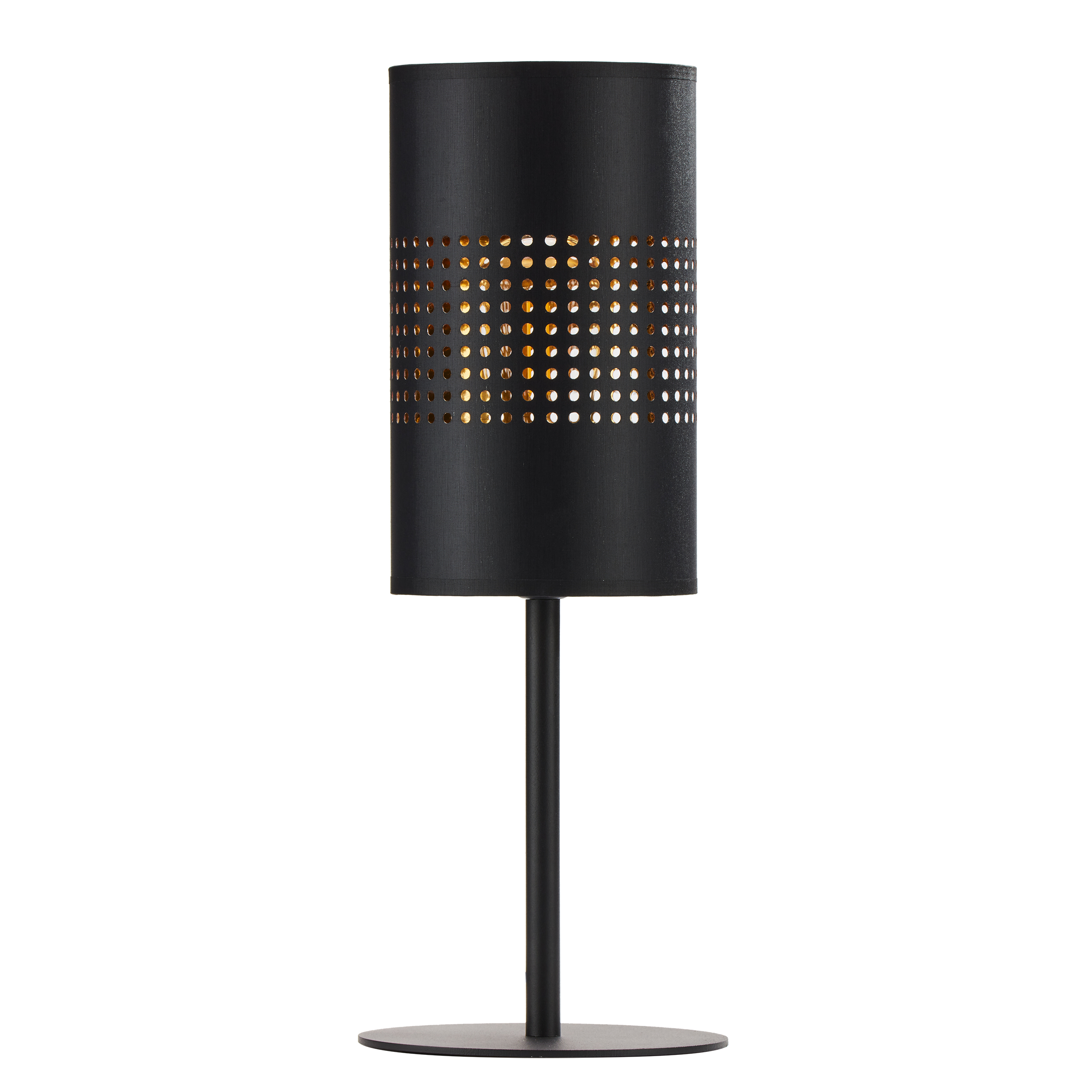 Lampka nocna BOGART czarna na zewnątrz złota wewnątrz metalowa okrągła 43x17cm - TK_5118