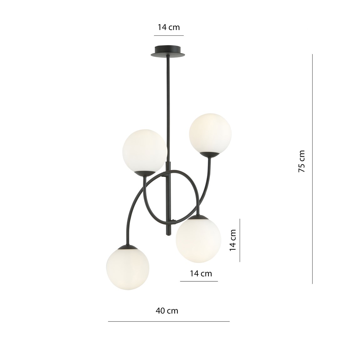 Żyrandol ARCHI Czarny 1288/4B - 1288/4B