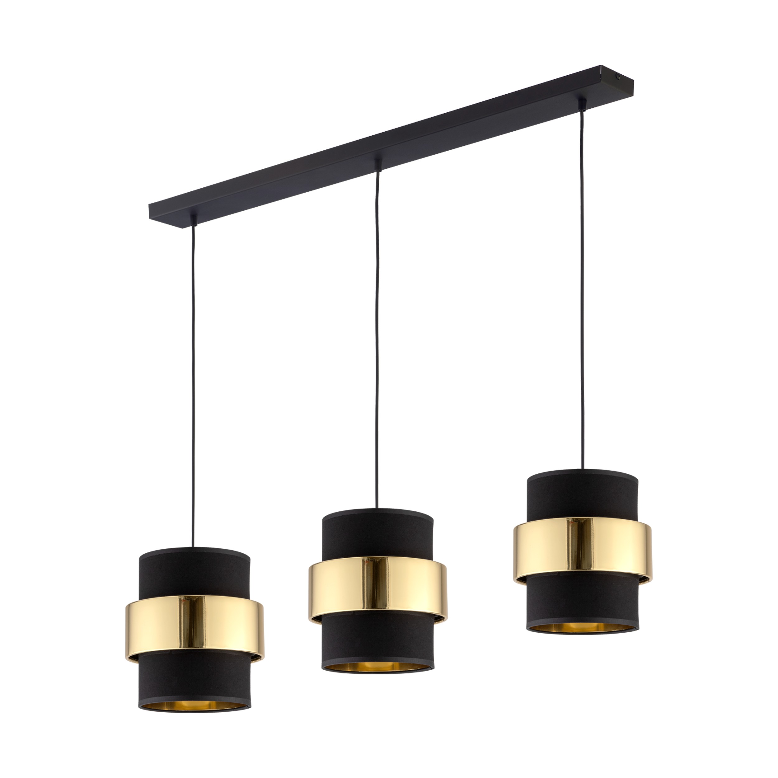 Lampa wisząca CALISTO czarna ze złotymi elementami 110x117x20cm