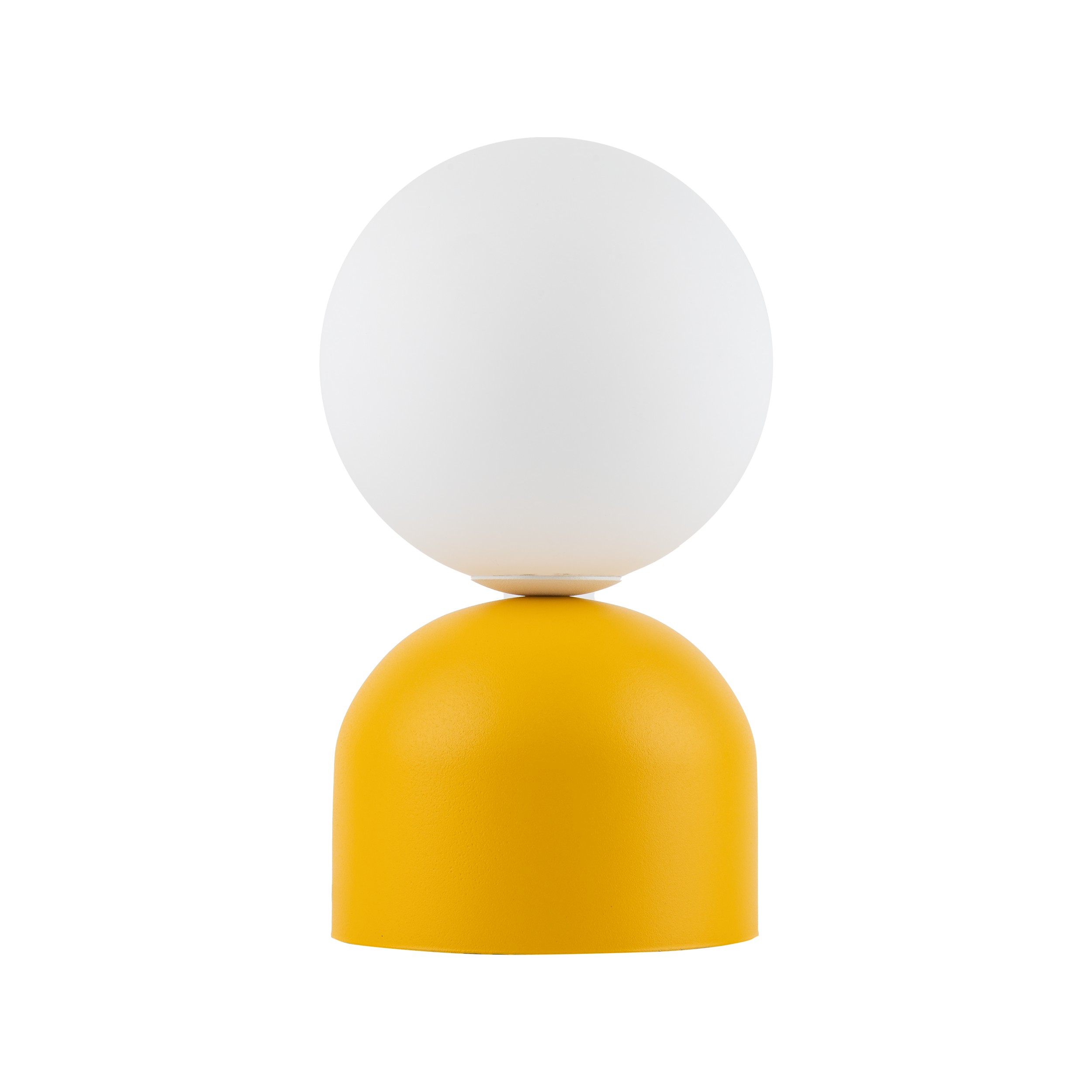Lampka nocna MIKI żółta z białym okrągłym szklanym kloszem 21x12cm - TK_16040