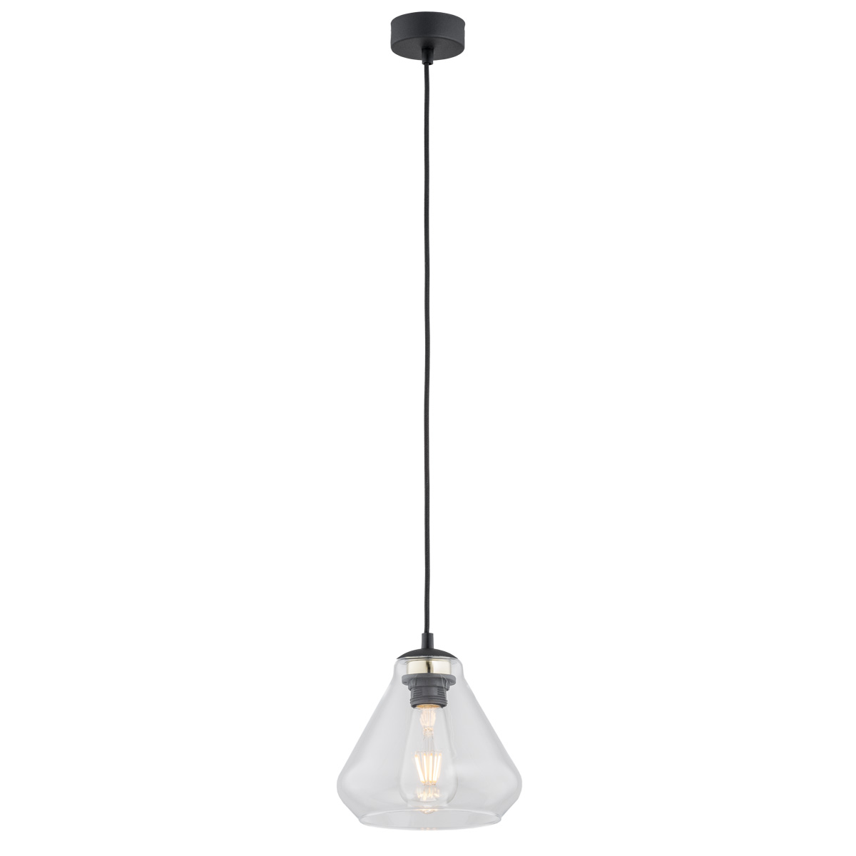 Lampa wisząca DECORATO czarna transparentna 100x20cm