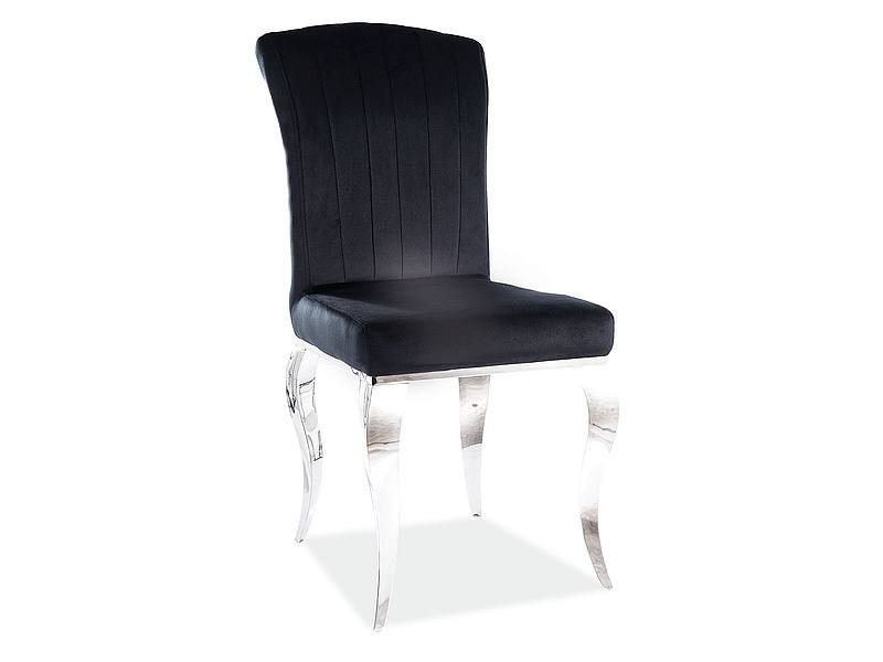 Krzesło PRINCE Velvet czarny/ Chrom SIGNAL