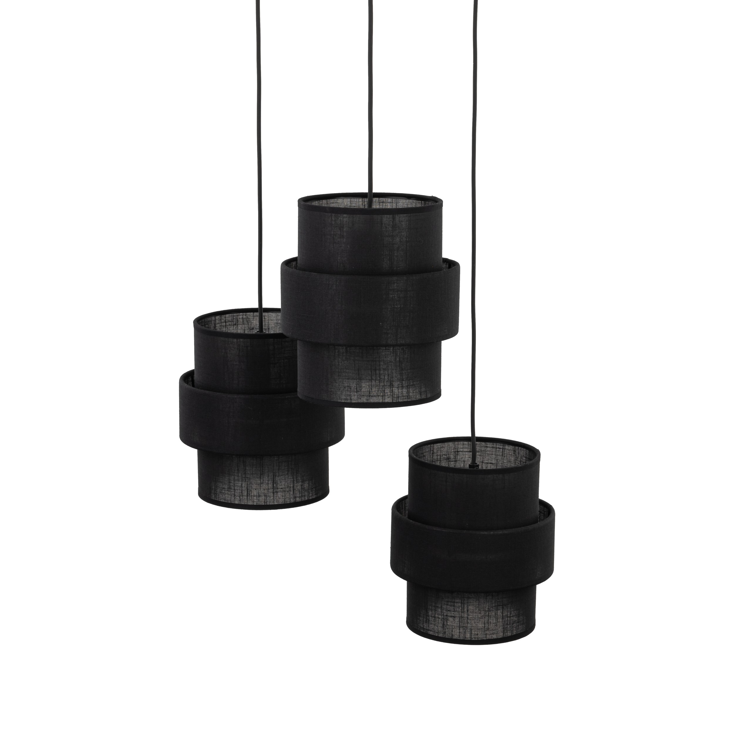 Lampa wisząca CALISTO czarna potrójna na okrągłej podstawie 145x45cm - TK_5981
