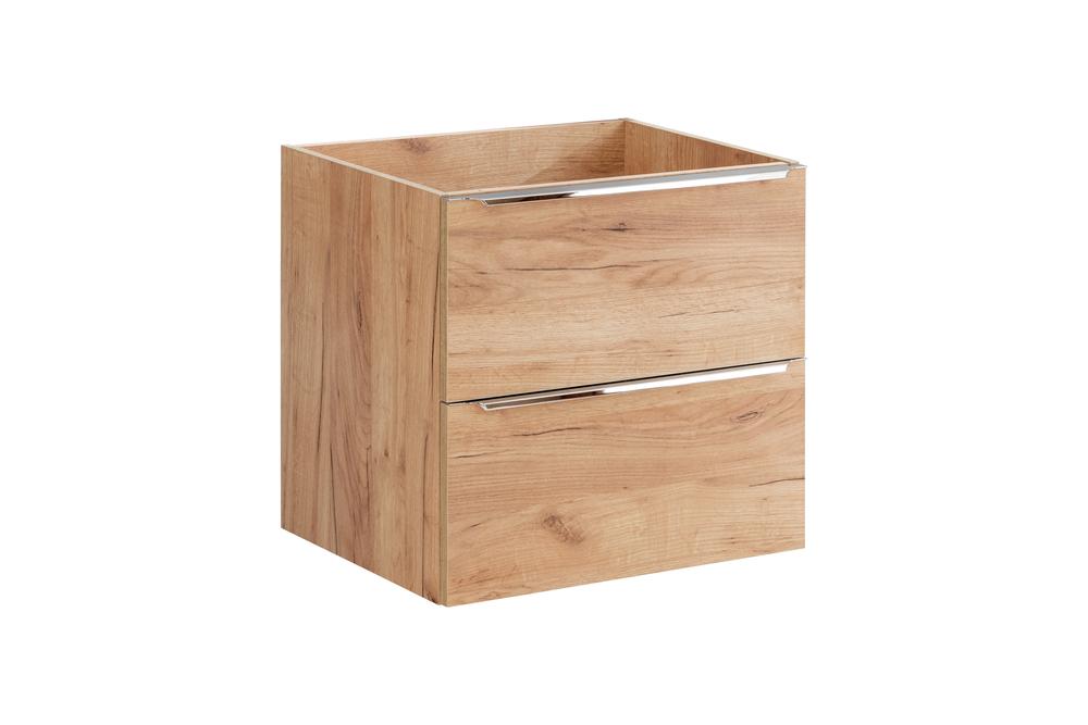 Szafka pod umywalkę CAPRI dębowa z chromowanymi uchwytami 60x57x46cm - CAPRI_OAK_820A_FSC