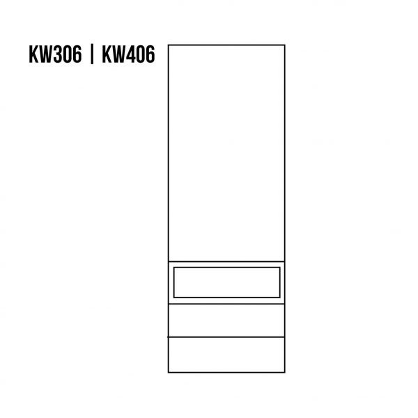 Witryna bukowa KW406 LEWA Koniak DREWMAX - 24698