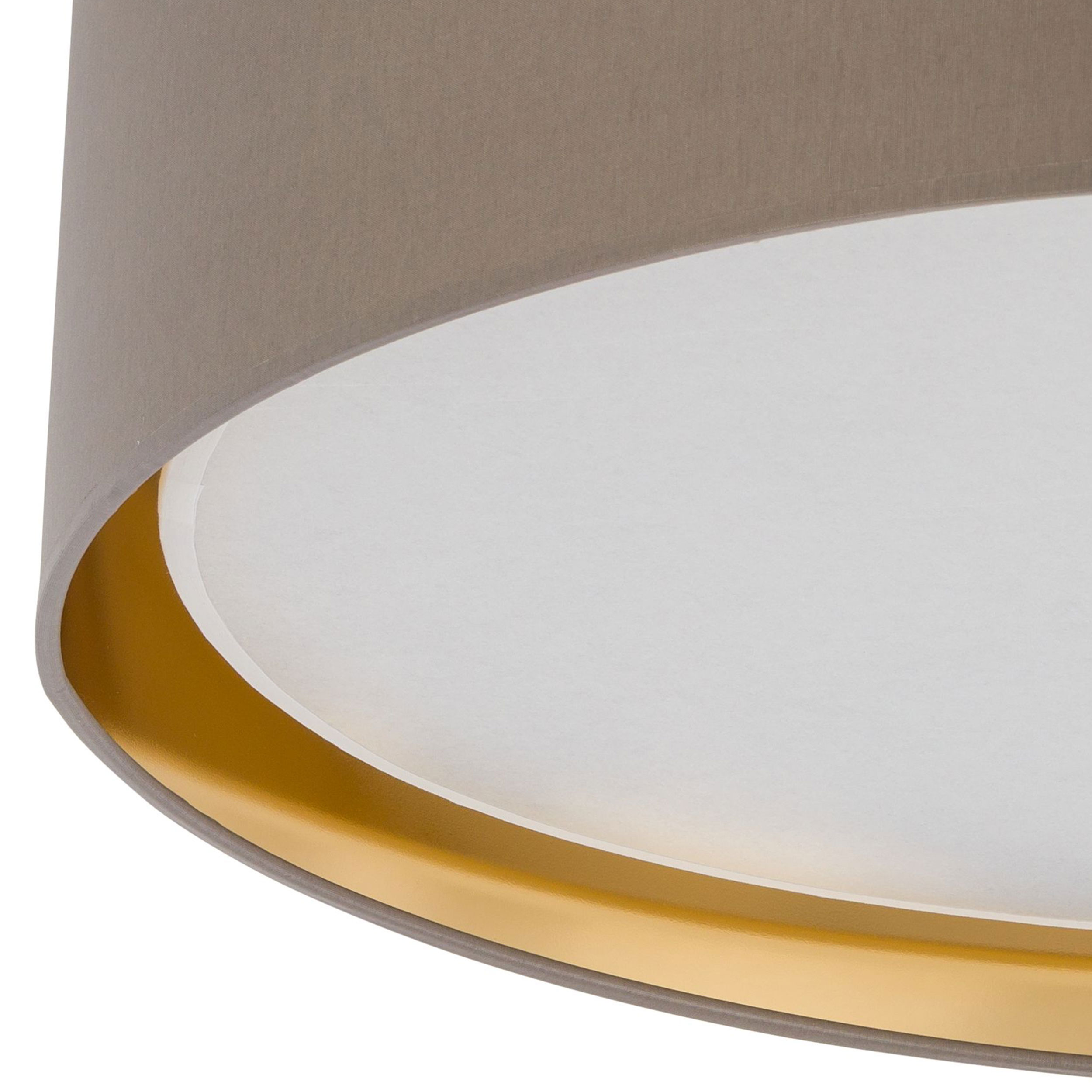 Lampa sufitowa BILBAO beżowa złota wewnątrz biały klosz okrągła 60x17cm - TK_4399