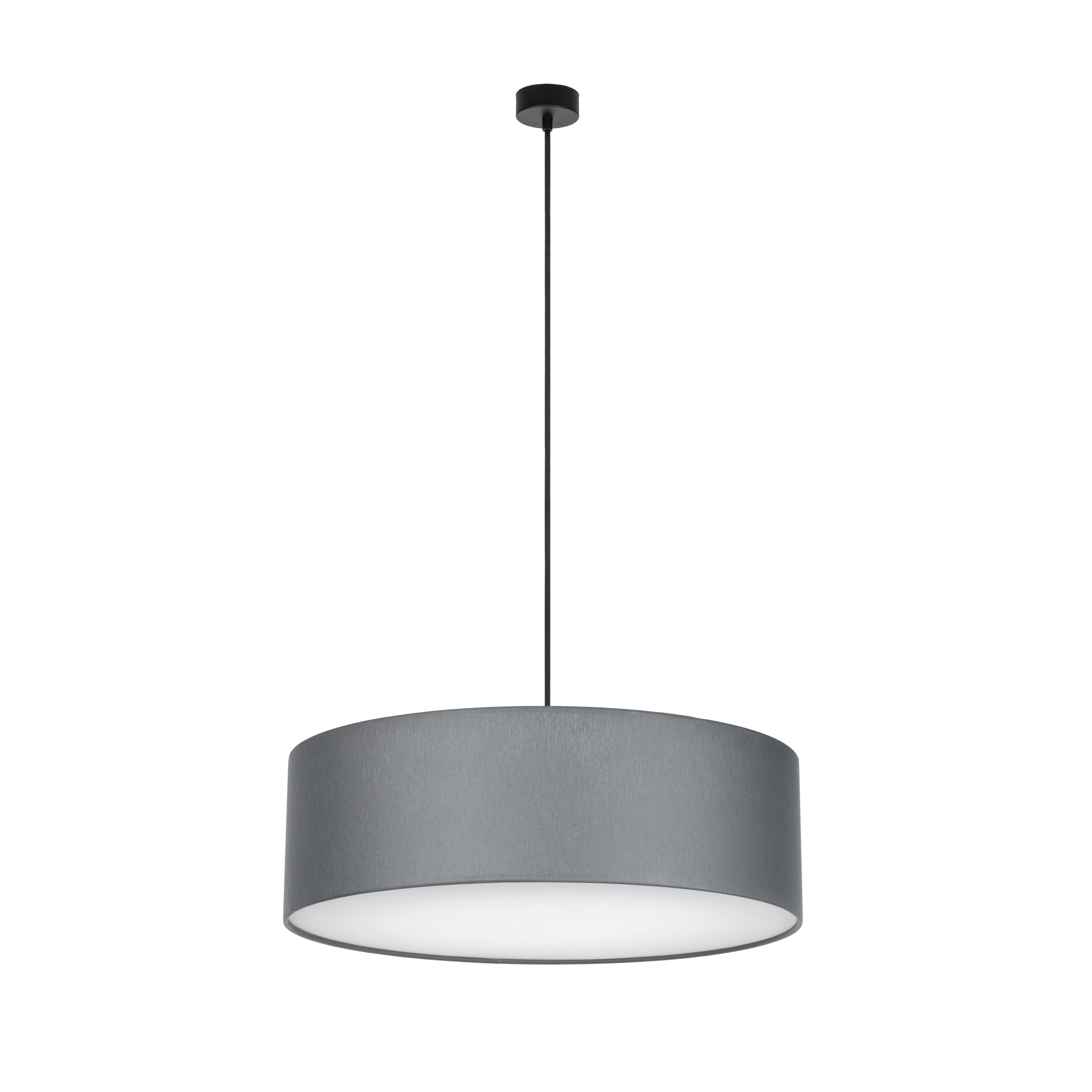 Lampa wisząca RONDO czarna szara z białym kloszem okrągła 120x60cm - TK_4858