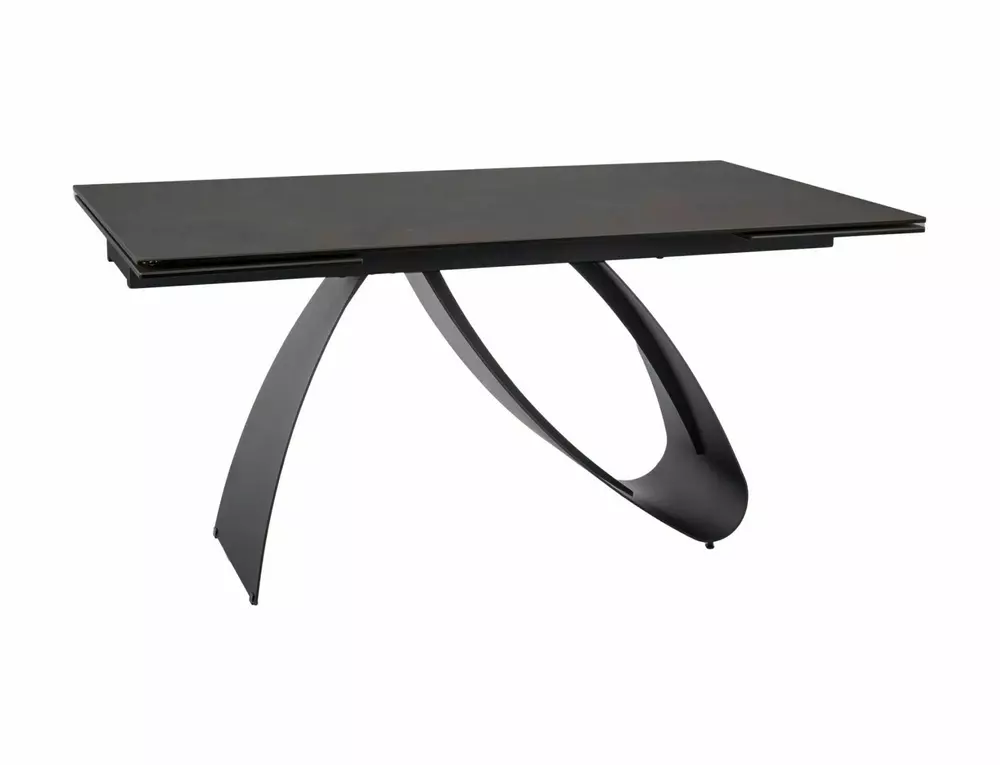 Stół rozkładany DIUNA CERAMIC OSSIDO BRUNO / CZARNY MAT (160-240)X90