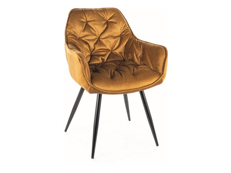 Krzesło z podłokietnikami CHERRY MONOLITH Curry (tkanina hydrofobowa)